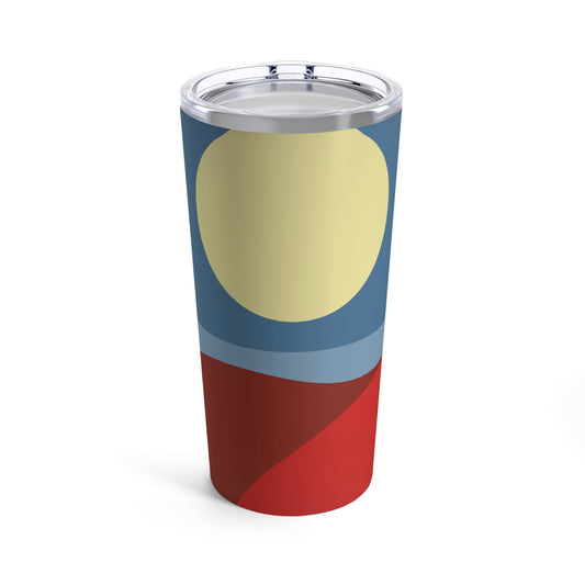 Desert Sunset Abstract Minimal Art Minimalistic Stainless Steel Hot or Cold Vacuum Tumbler 20oz Ichaku [Perfect Gifts Selection]