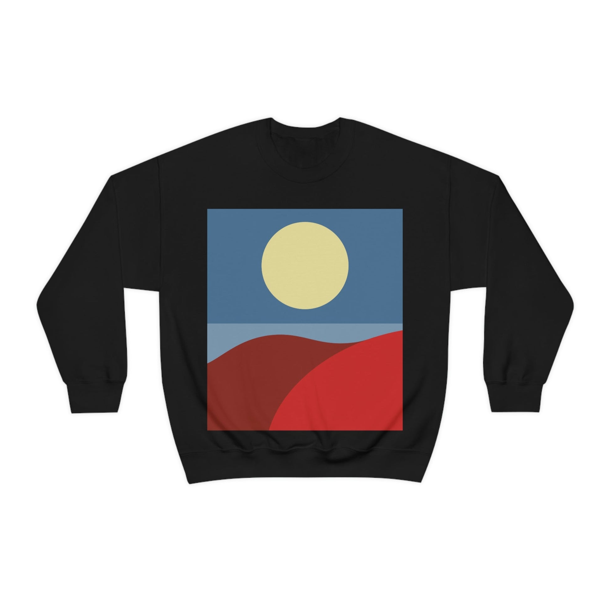 Desert Sunset Abstract Minimal Art Minimalistic Unisex Heavy Blend™ Crewneck Sweatshirt Ichaku [Perfect Gifts Selection]