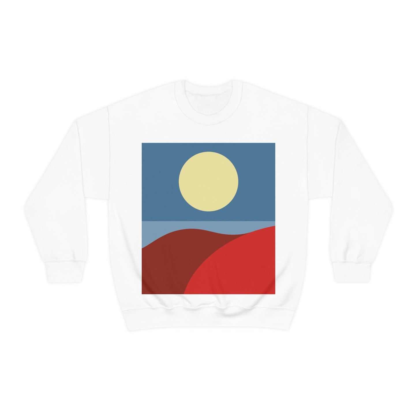 Desert Sunset Abstract Minimal Art Minimalistic Unisex Heavy Blend™ Crewneck Sweatshirt Ichaku [Perfect Gifts Selection]