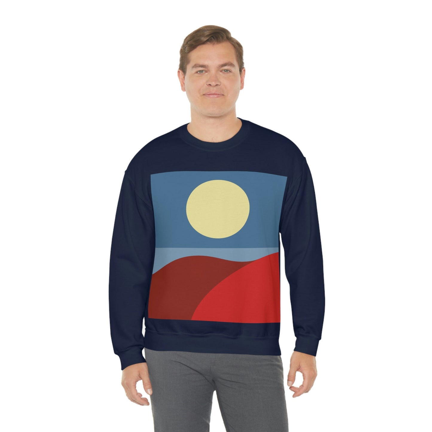 Desert Sunset Abstract Minimal Art Minimalistic Unisex Heavy Blend™ Crewneck Sweatshirt Ichaku [Perfect Gifts Selection]