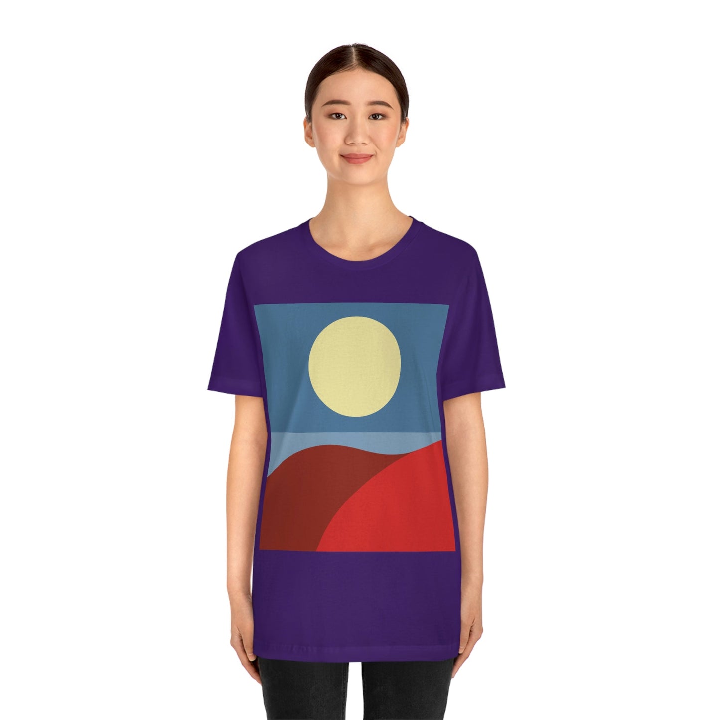 Desert Sunset Abstract Minimal Art Minimalistic Unisex Jersey Short Sleeve T-Shirt Ichaku [Perfect Gifts Selection]