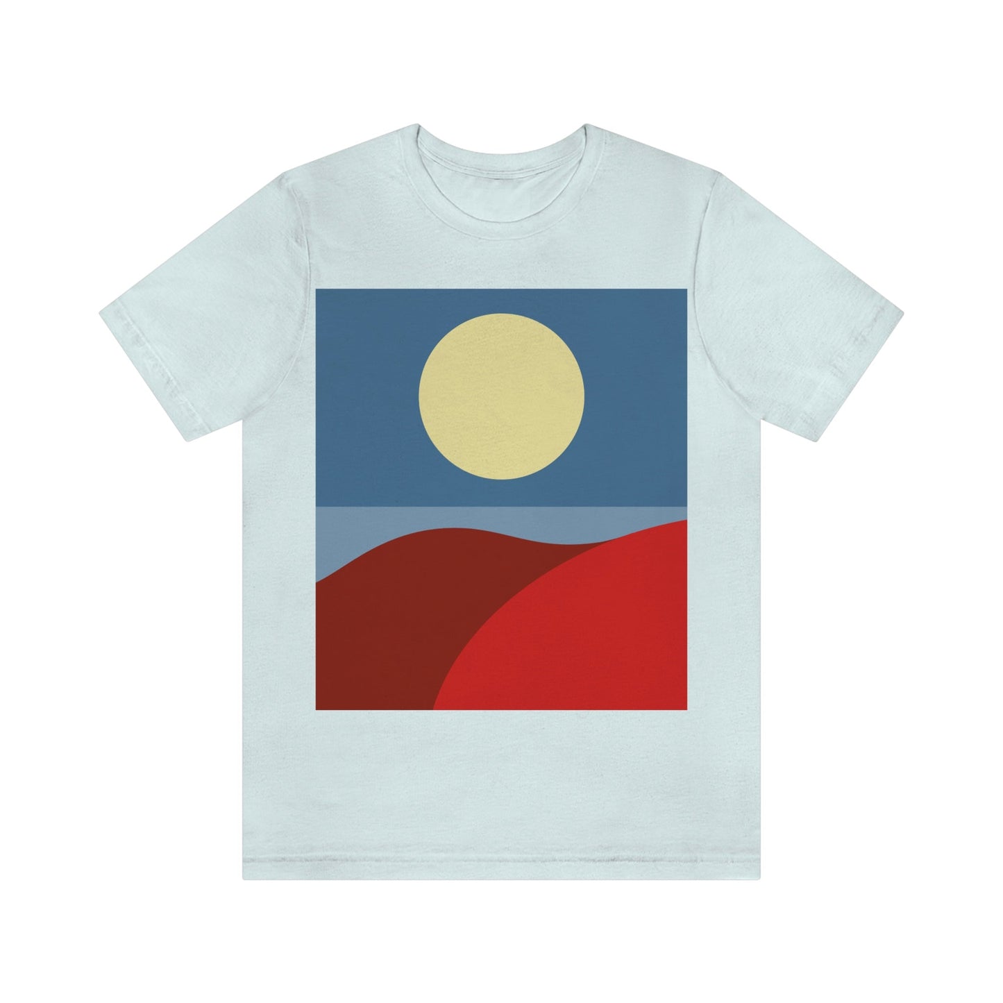 Desert Sunset Abstract Minimal Art Minimalistic Unisex Jersey Short Sleeve T-Shirt Ichaku [Perfect Gifts Selection]