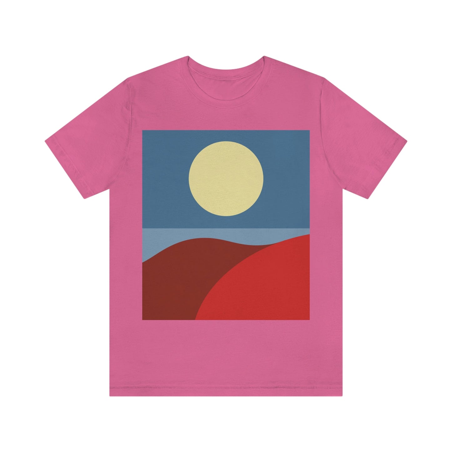 Desert Sunset Abstract Minimal Art Minimalistic Unisex Jersey Short Sleeve T-Shirt Ichaku [Perfect Gifts Selection]