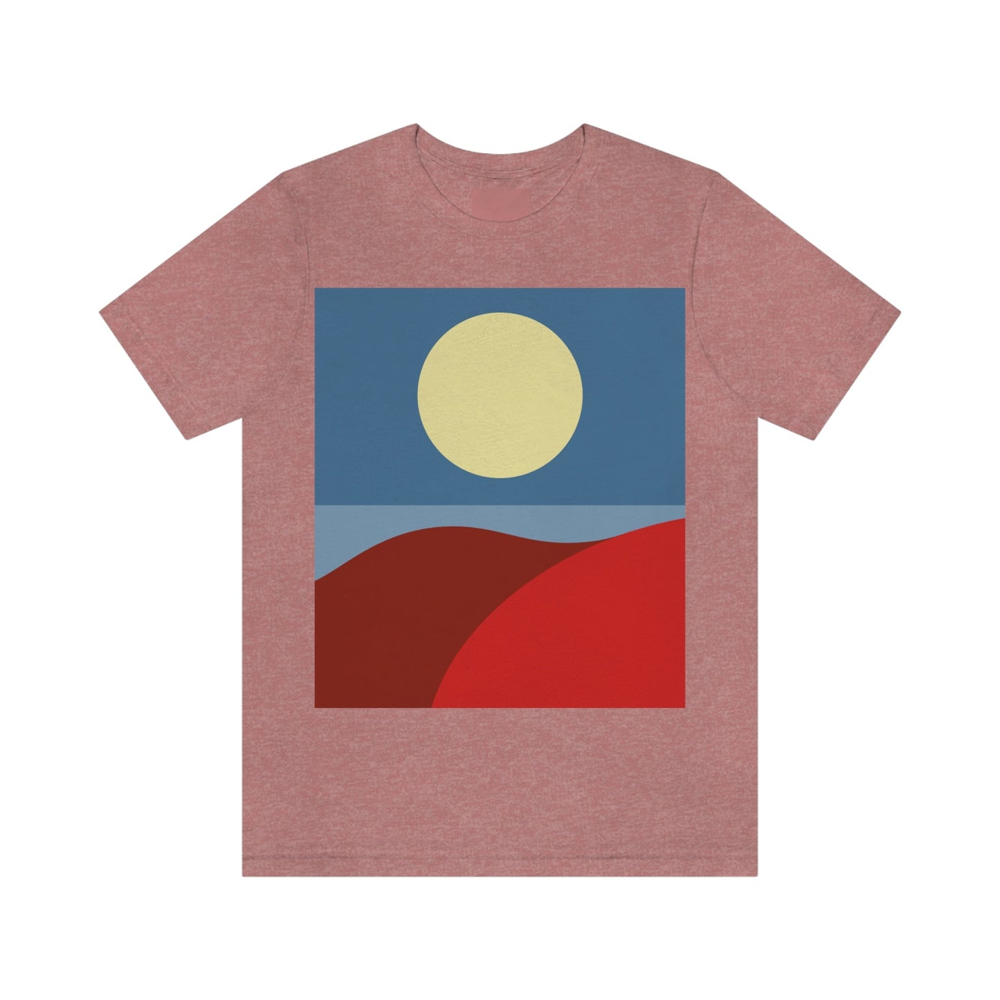 Desert Sunset Abstract Minimal Art Minimalistic Unisex Jersey Short Sleeve T-Shirt Ichaku [Perfect Gifts Selection]