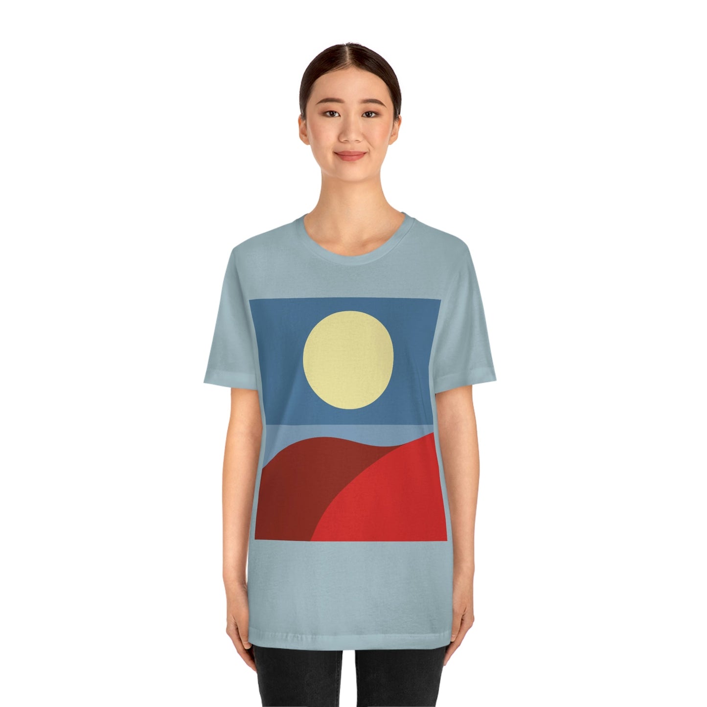 Desert Sunset Abstract Minimal Art Minimalistic Unisex Jersey Short Sleeve T-Shirt Ichaku [Perfect Gifts Selection]