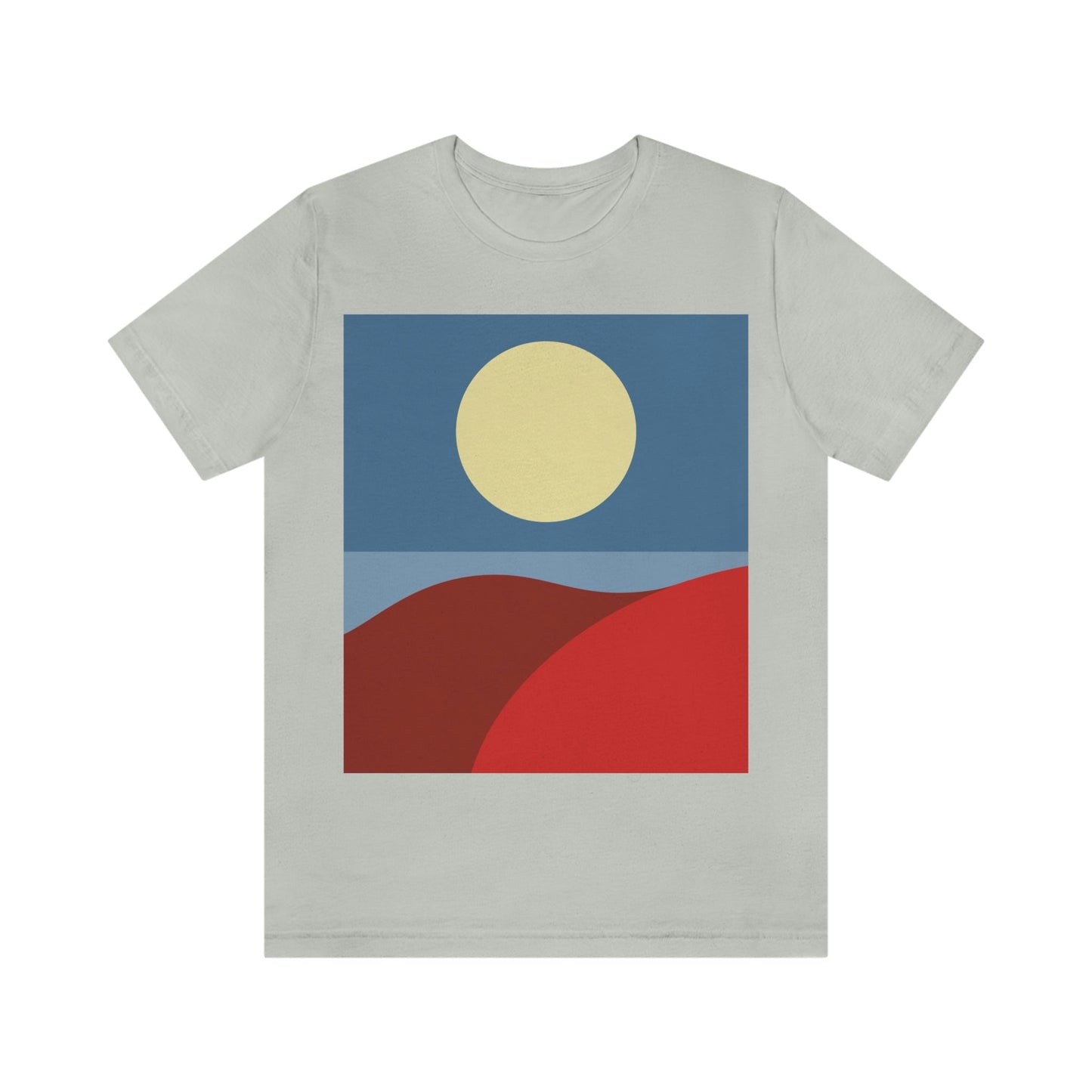 Desert Sunset Abstract Minimal Art Minimalistic Unisex Jersey Short Sleeve T-Shirt Ichaku [Perfect Gifts Selection]