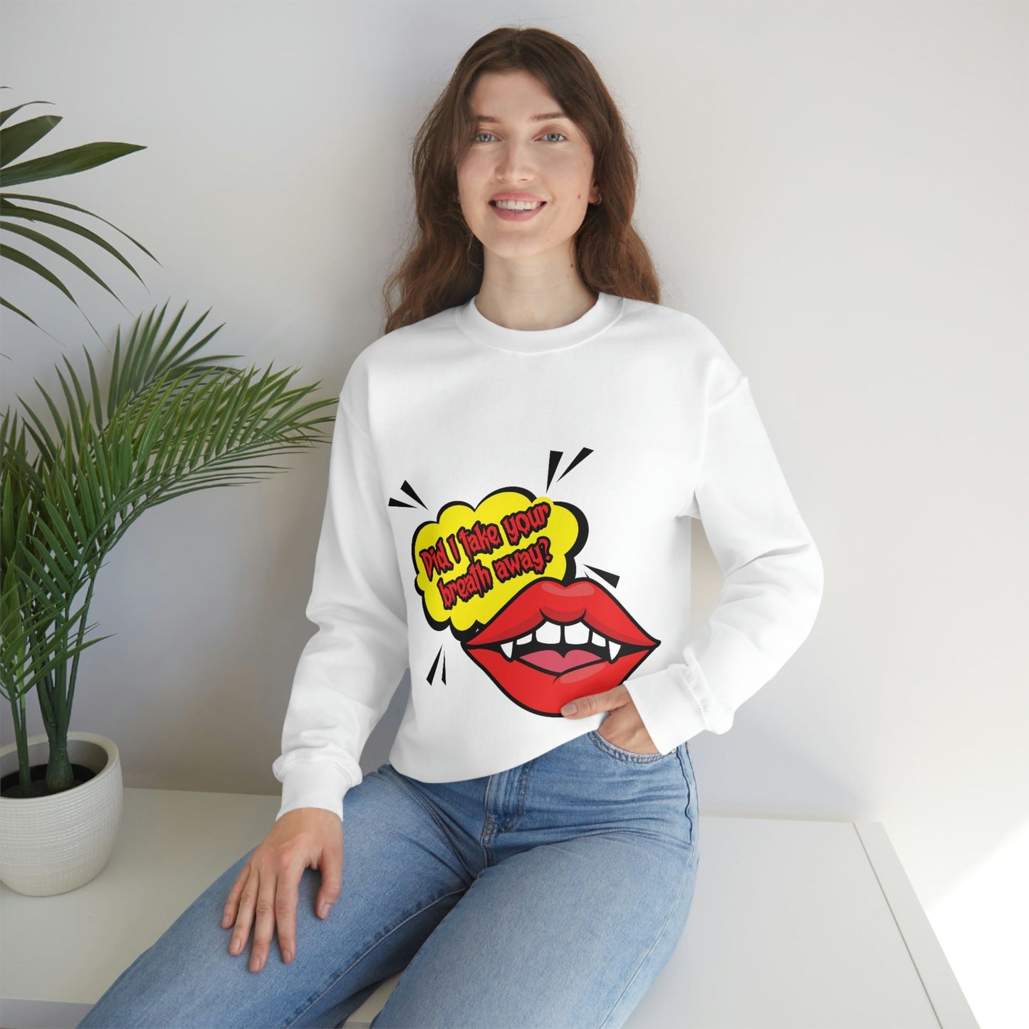 Did I Take Your Breath Away? Vampire TV Series Unisex Heavy Blend™ Crewneck Sweatshirt Ichaku [Perfect Gifts Selection]