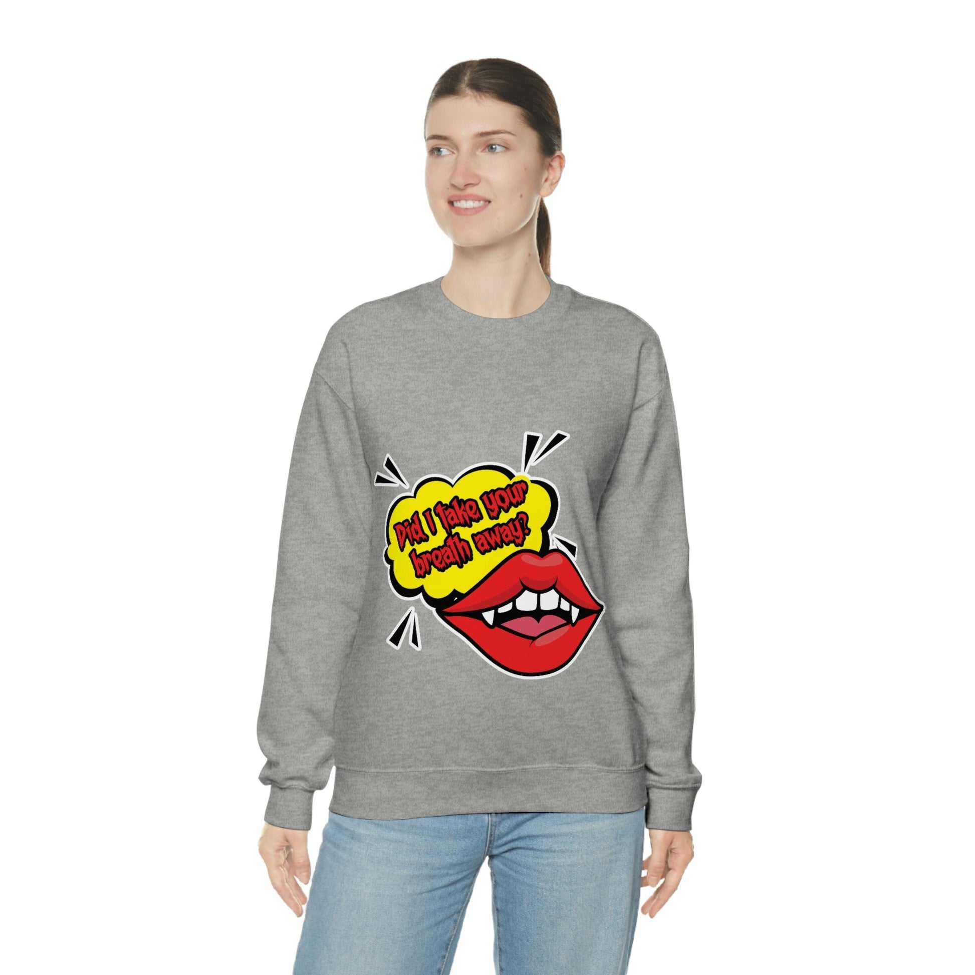 Did I Take Your Breath Away? Vampire TV Series Unisex Heavy Blend™ Crewneck Sweatshirt Ichaku [Perfect Gifts Selection]