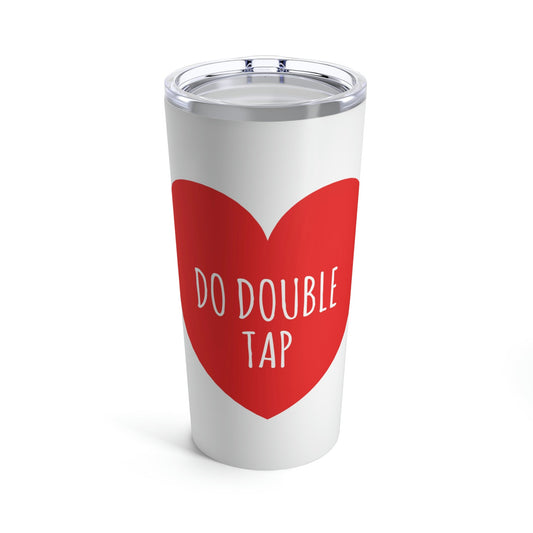 Do Double Tap Heart Romantic National Couples Day Stainless Steel Hot or Cold Vacuum Tumbler 20oz Ichaku [Perfect Gifts Selection]