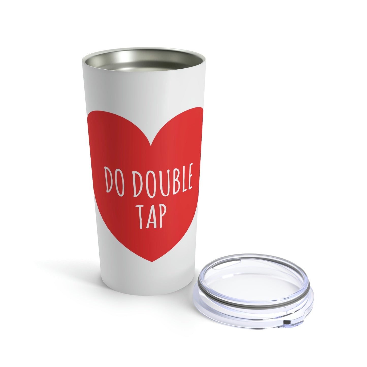 Do Double Tap Heart Romantic National Couples Day Stainless Steel Hot or Cold Vacuum Tumbler 20oz Ichaku [Perfect Gifts Selection]