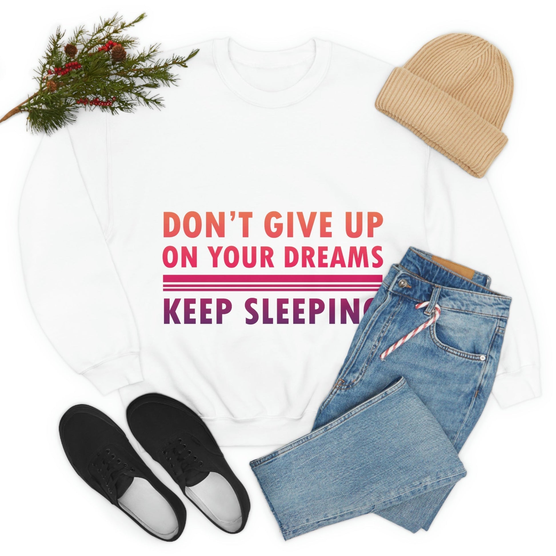 Do Not Give Up on Your Dreams Keep Sleeping Unisex Heavy Blend™ Crewneck Sweatshirt Ichaku [Perfect Gifts Selection]