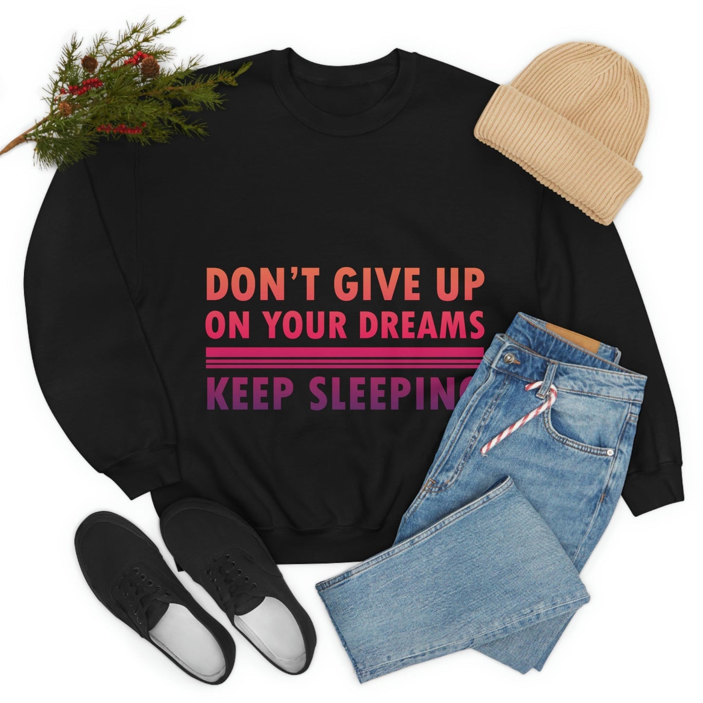 Do Not Give Up on Your Dreams Keep Sleeping Unisex Heavy Blend™ Crewneck Sweatshirt Ichaku [Perfect Gifts Selection]