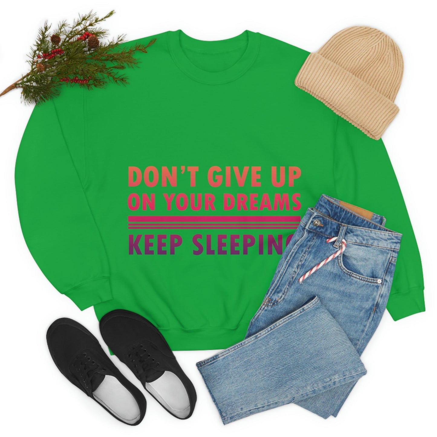 Do Not Give Up on Your Dreams Keep Sleeping Unisex Heavy Blend™ Crewneck Sweatshirt Ichaku [Perfect Gifts Selection]