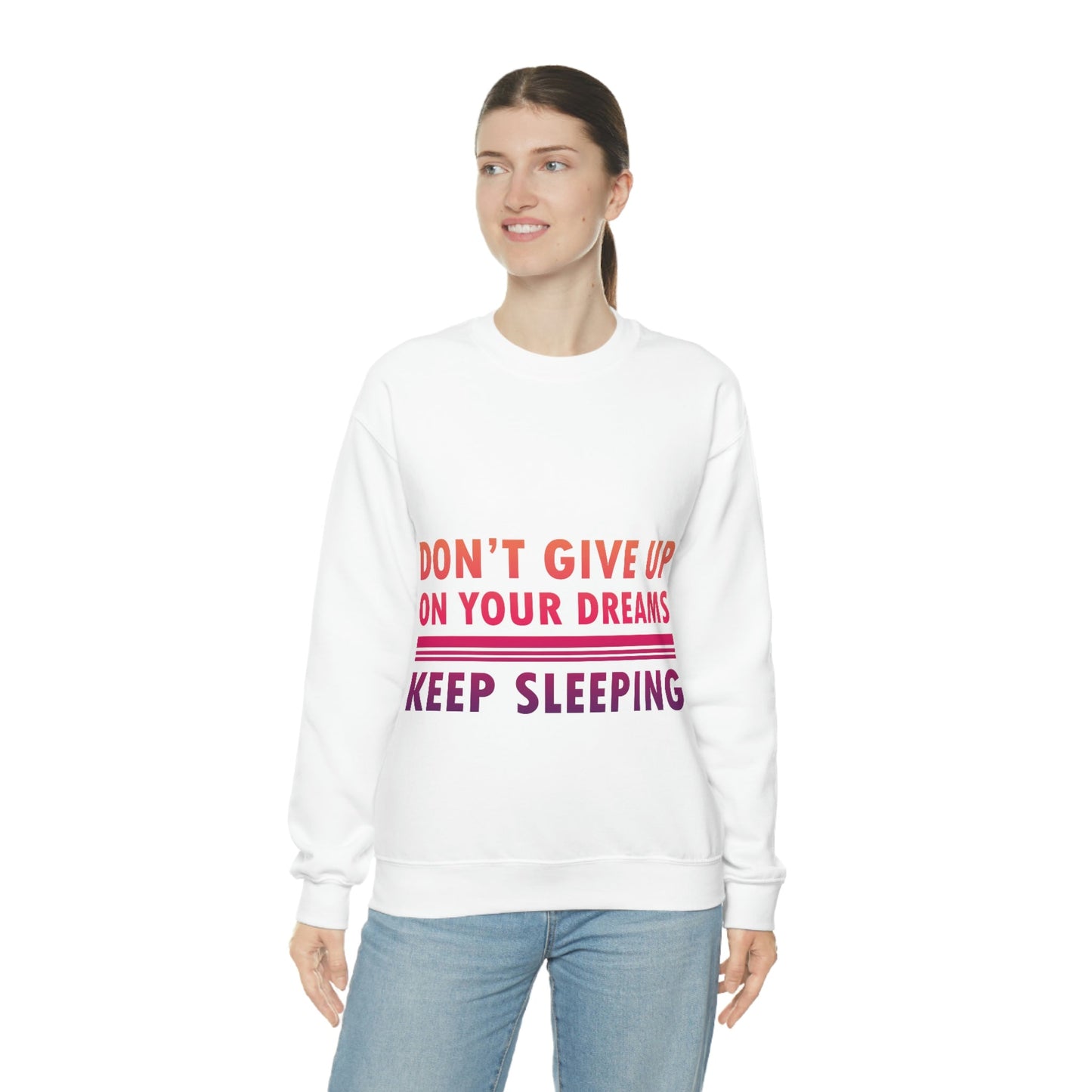 Do Not Give Up on Your Dreams Keep Sleeping Unisex Heavy Blend™ Crewneck Sweatshirt Ichaku [Perfect Gifts Selection]