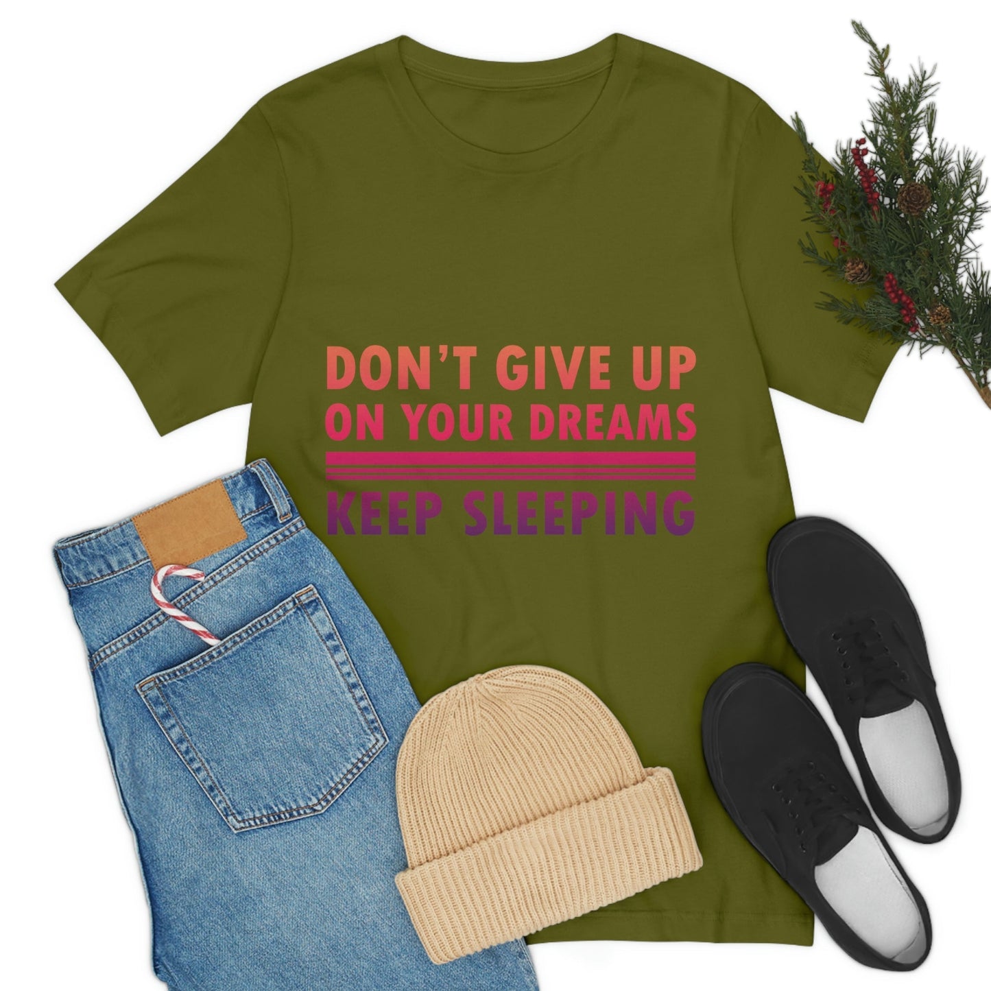 Do Not Give Up on Your Dreams Keep Sleeping Unisex Jersey Short Sleeve T-Shirt Ichaku [Perfect Gifts Selection]