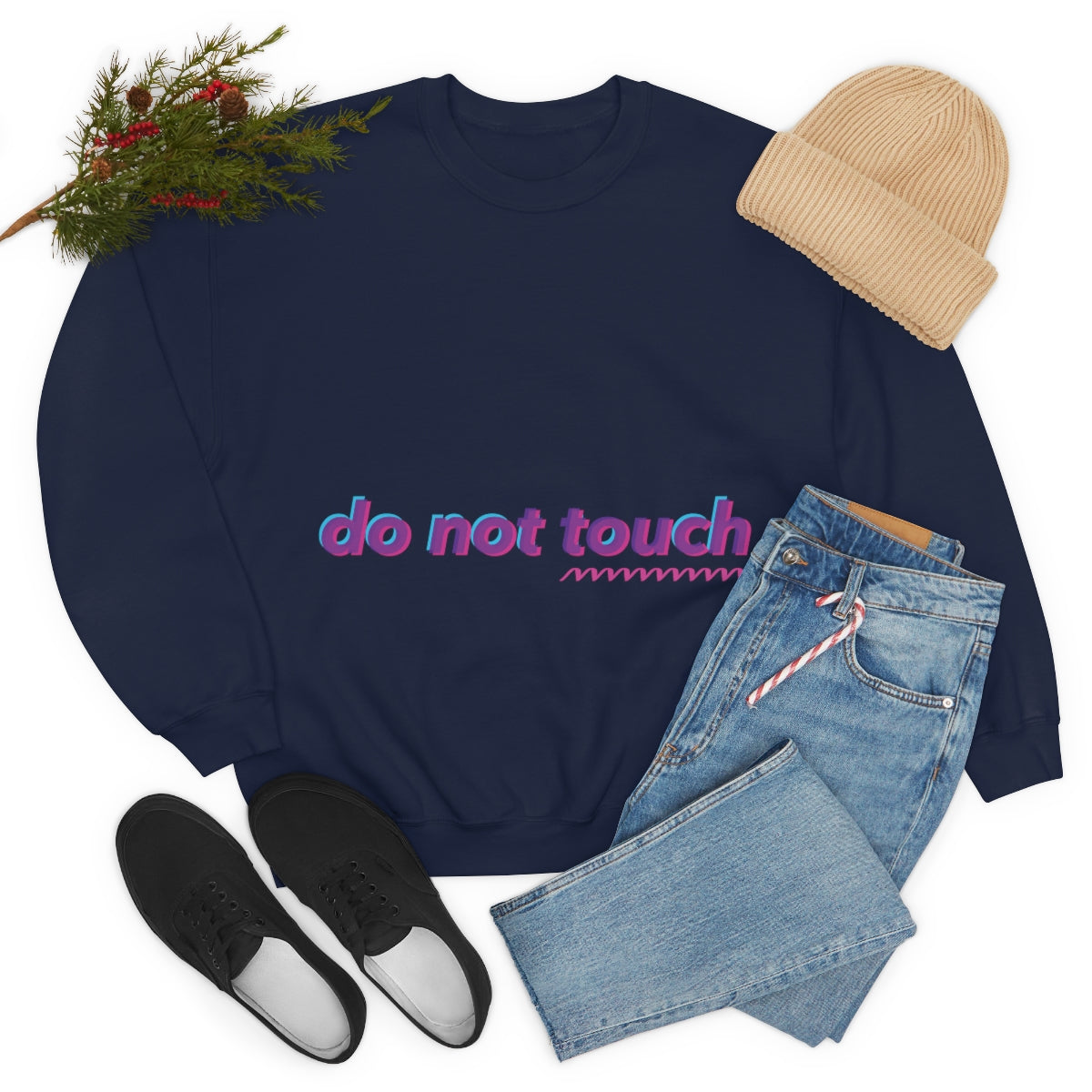 Do Not Touch Equal Rights Retro Vintage Slogan Unisex Heavy Blend™ Crewneck Sweatshirt Ichaku [Perfect Gifts Selection]