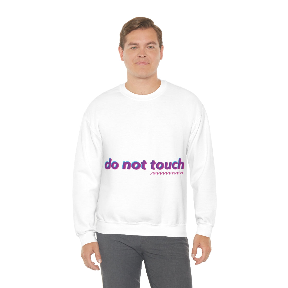 Do Not Touch Equal Rights Retro Vintage Slogan Unisex Heavy Blend™ Crewneck Sweatshirt Ichaku [Perfect Gifts Selection]