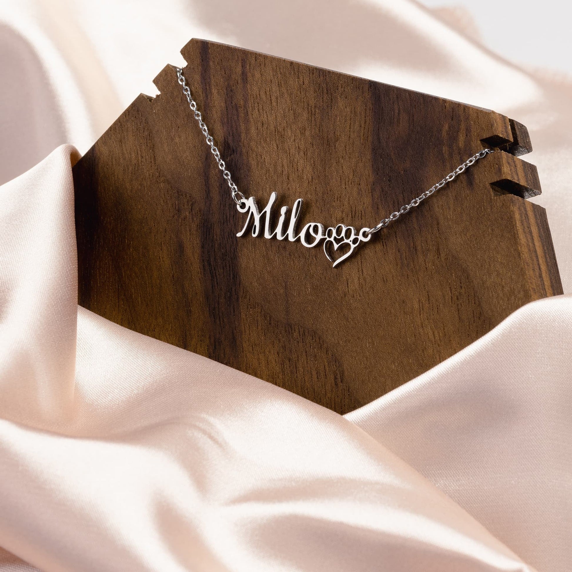 Dog Cat Owner Mom Paws Custom Personalized Name Necklace Ichaku [Perfect Gifts Selection]
