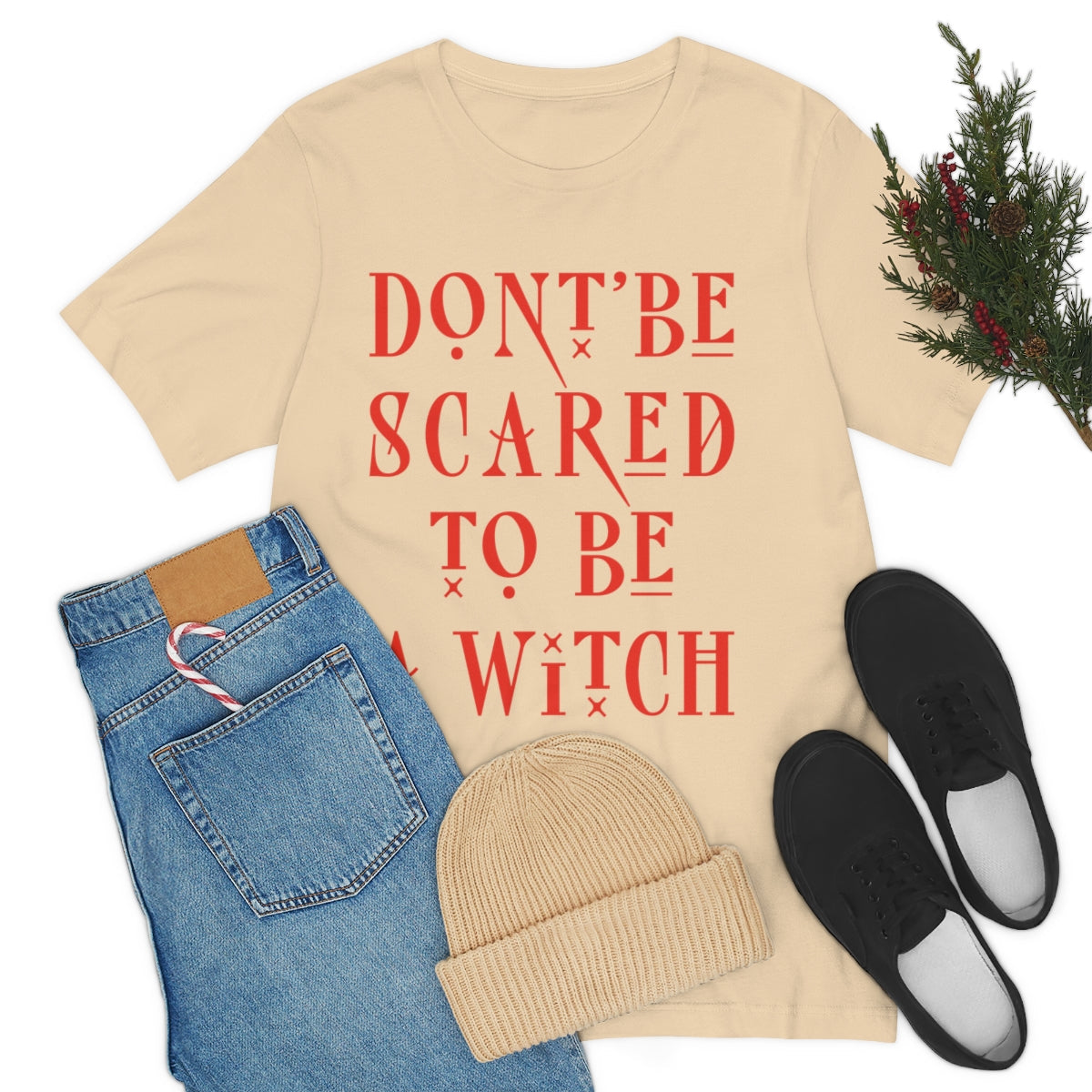 Don`t Be Scared To Be A Witch Unisex Jersey Short Sleeve T-Shirt Ichaku [Perfect Gifts Selection]