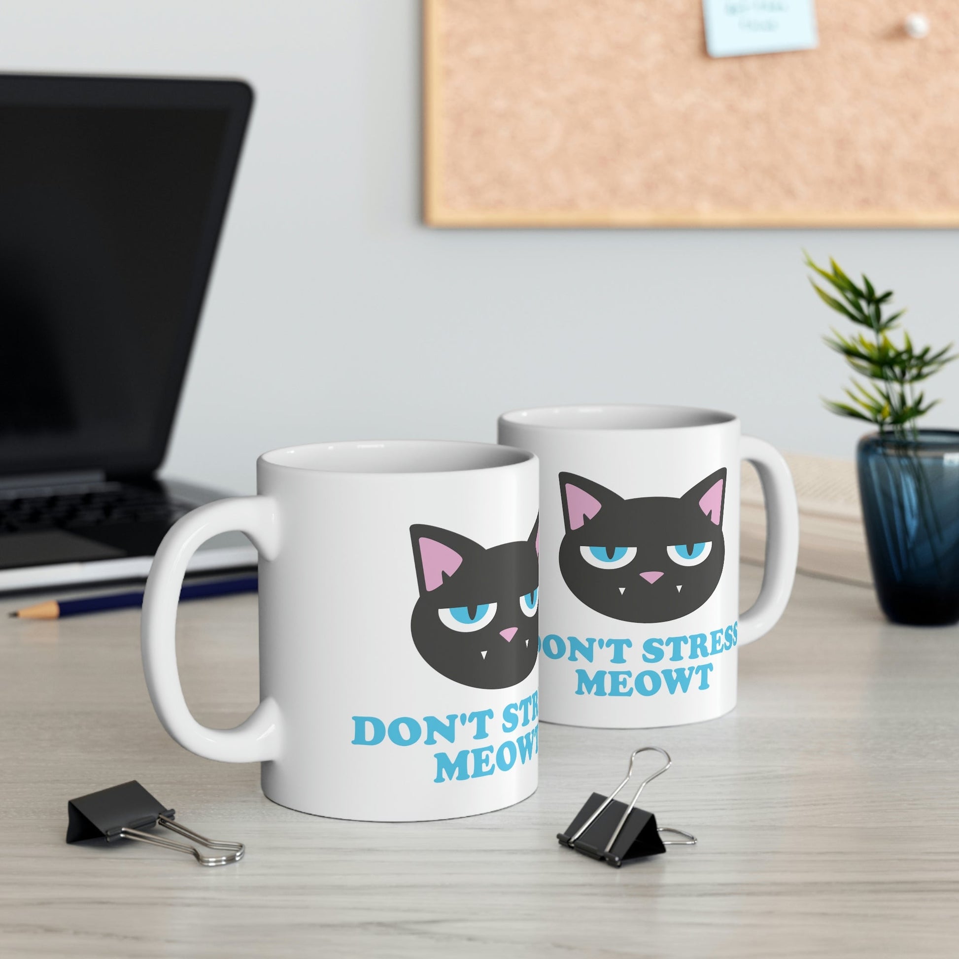 Don't Stress Meowt Funny Cat Meme Quotes Ceramic Mug 11oz Ichaku [Perfect Gifts Selection]