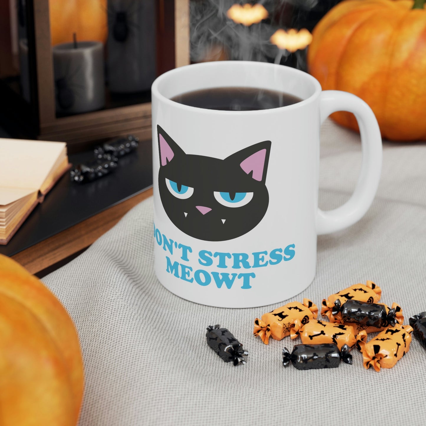 Don't Stress Meowt Funny Cat Meme Quotes Ceramic Mug 11oz Ichaku [Perfect Gifts Selection]