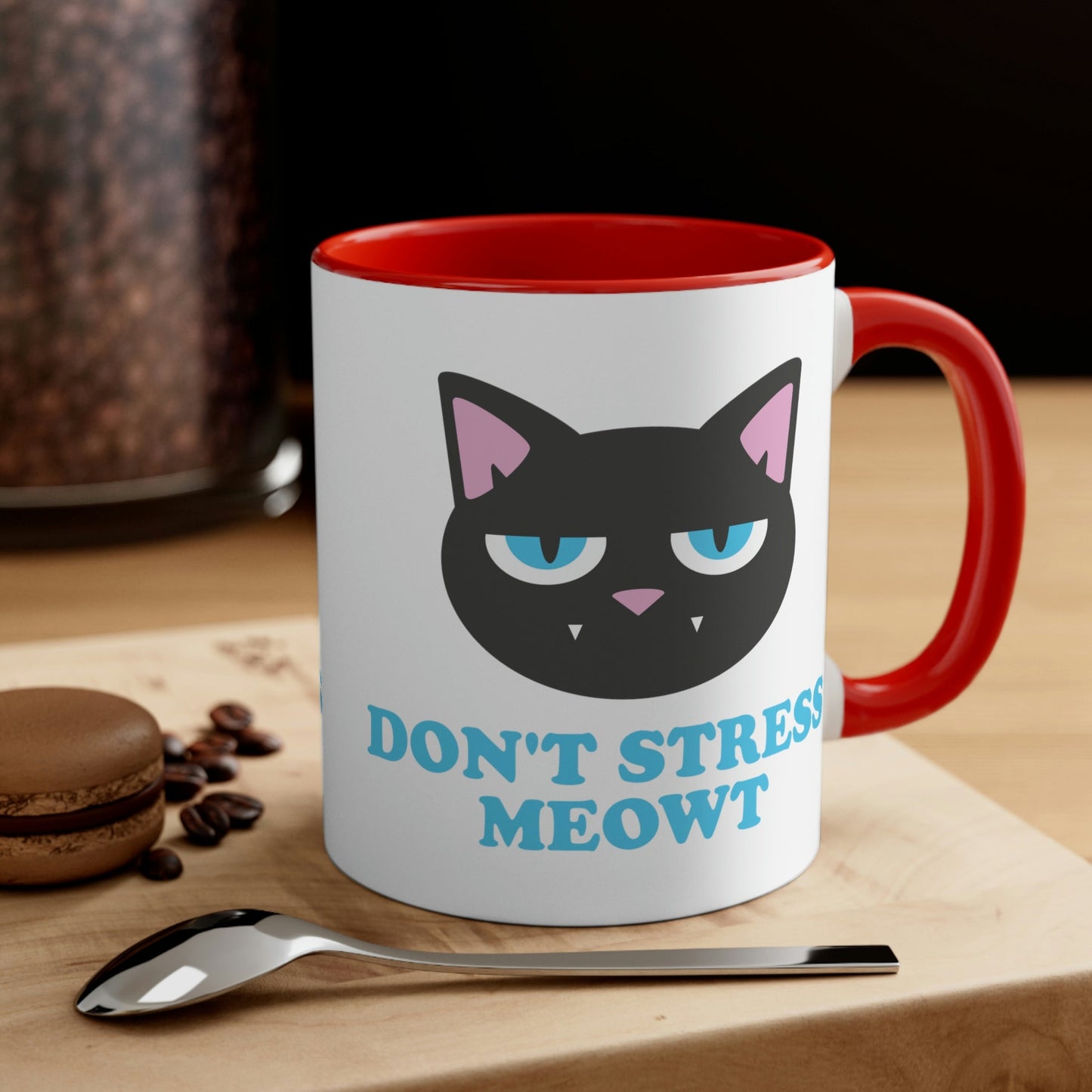 Don't Stress Meowt Funny Cat Meme Quotes Classic Accent Coffee Mug 11oz Ichaku [Perfect Gifts Selection]