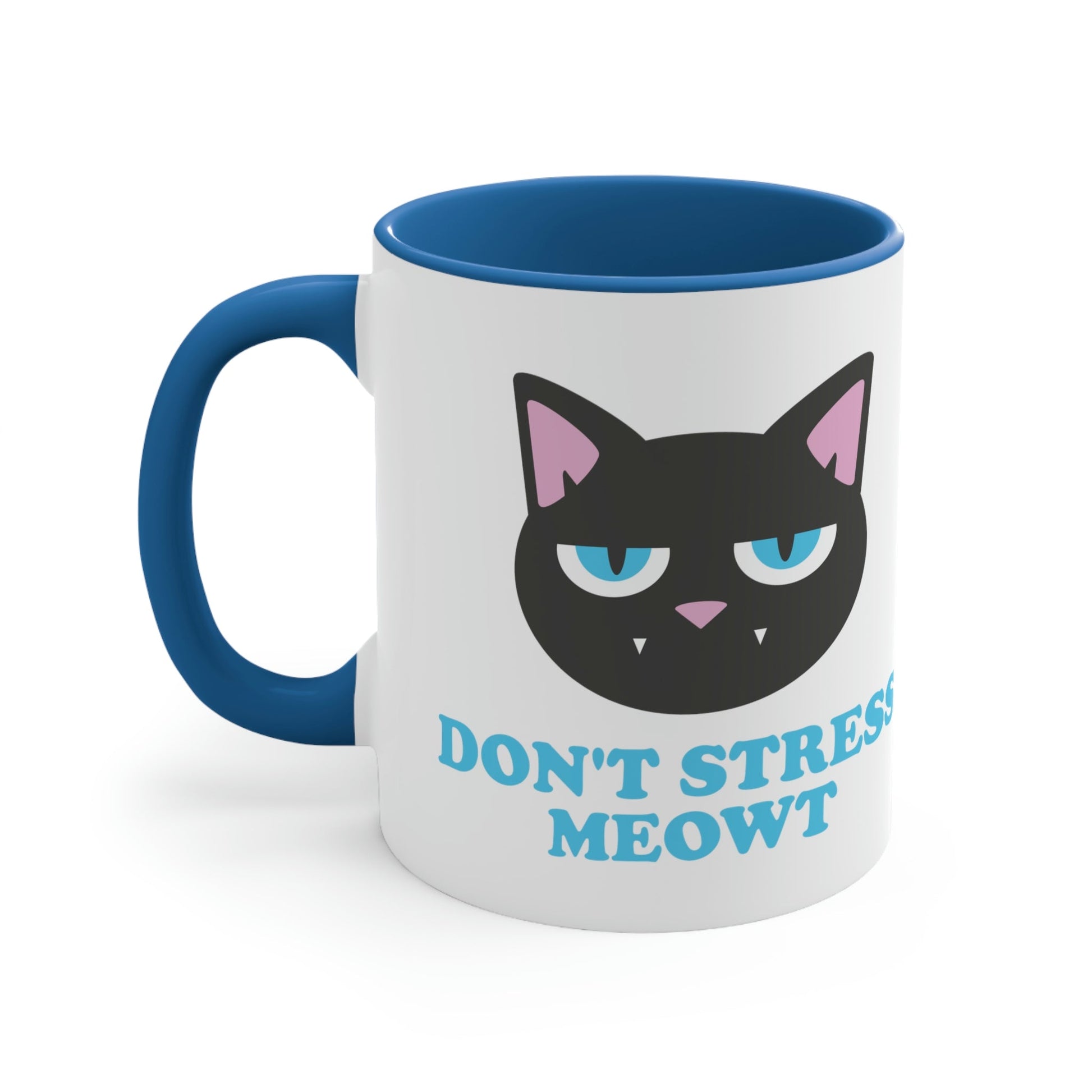 Don't Stress Meowt Funny Cat Meme Quotes Classic Accent Coffee Mug 11oz Ichaku [Perfect Gifts Selection]