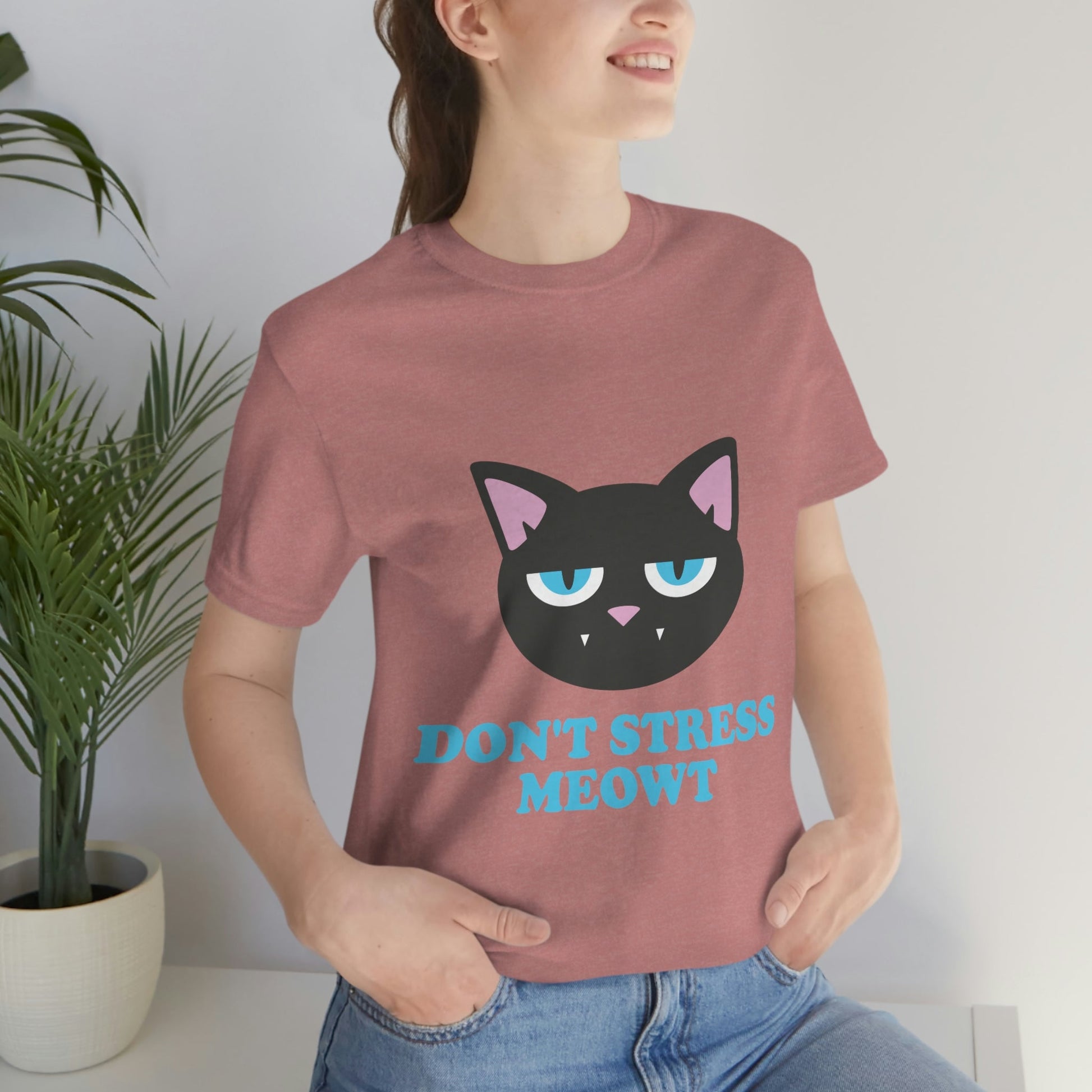 Don't Stress Meowt Funny Cat Meme Quotes Unisex Jersey Short Sleeve T-Shirt Ichaku [Perfect Gifts Selection]