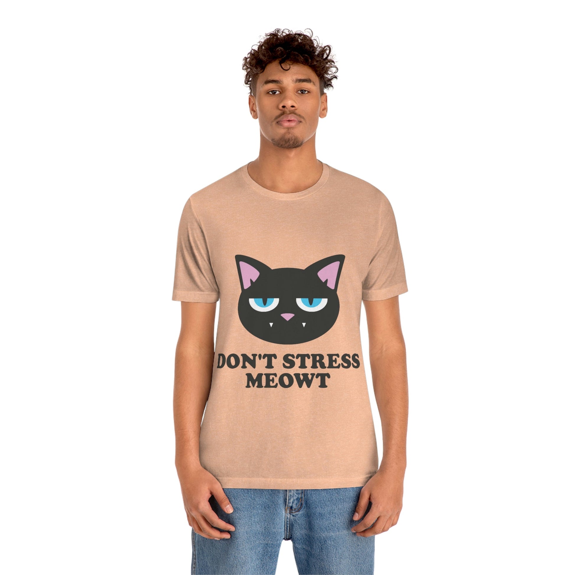 Don't Stress Meowt Funny Cat Meme Quotes Unisex Jersey Short Sleeve T-Shirt Ichaku [Perfect Gifts Selection]