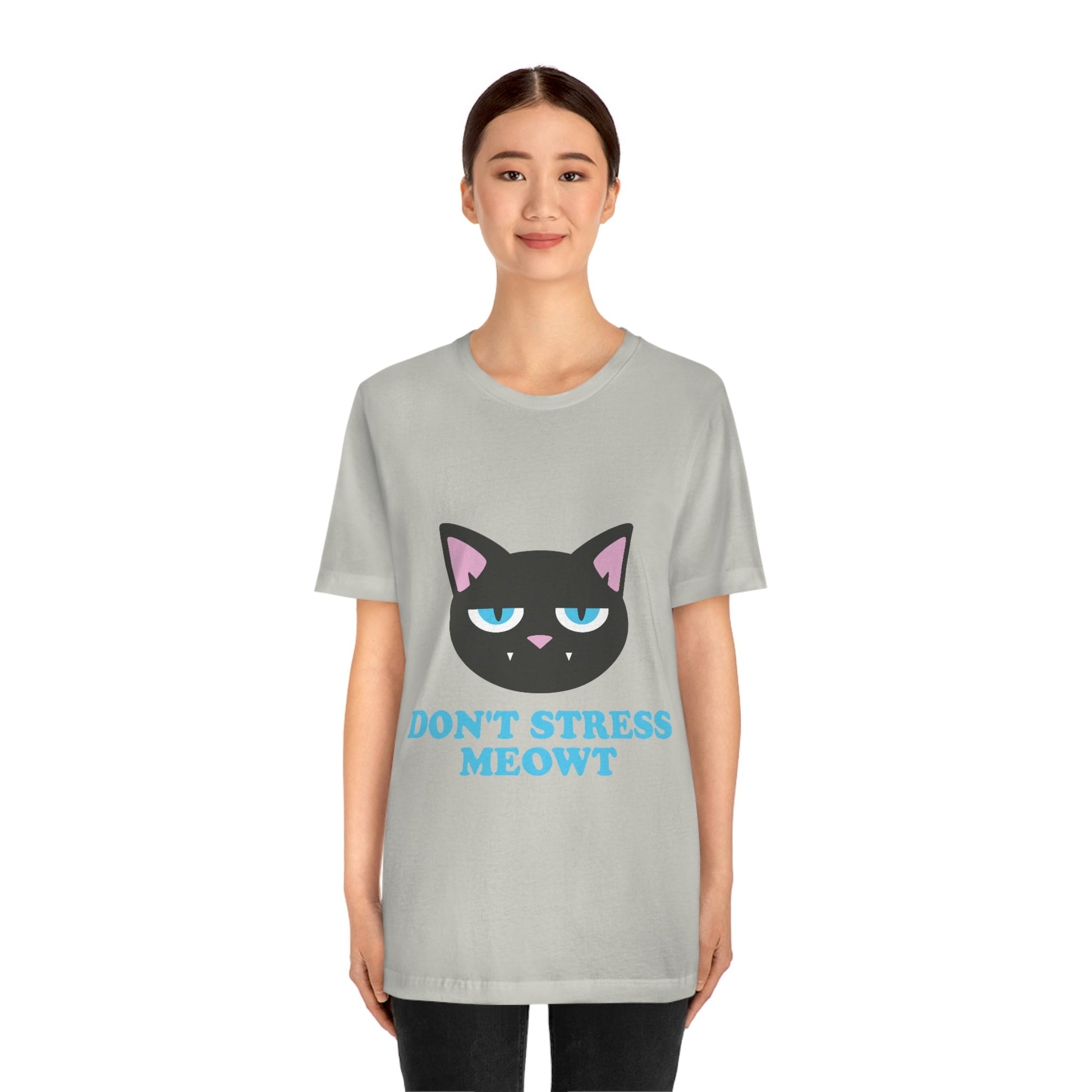 Don't Stress Meowt Funny Cat Meme Quotes Unisex Jersey Short Sleeve T-Shirt Ichaku [Perfect Gifts Selection]