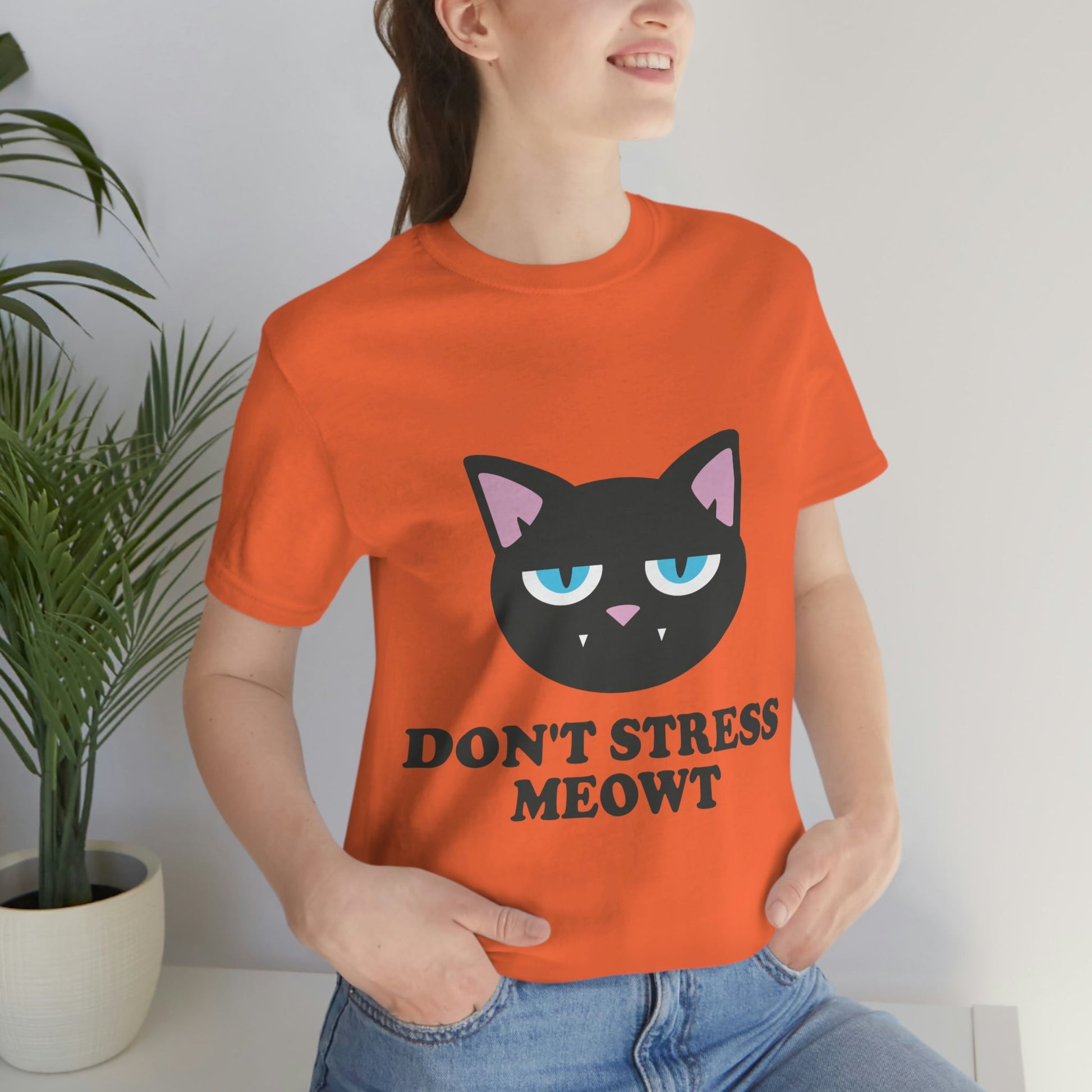 Don't Stress Meowt Funny Cat Meme Quotes Unisex Jersey Short Sleeve T-Shirt Ichaku [Perfect Gifts Selection]