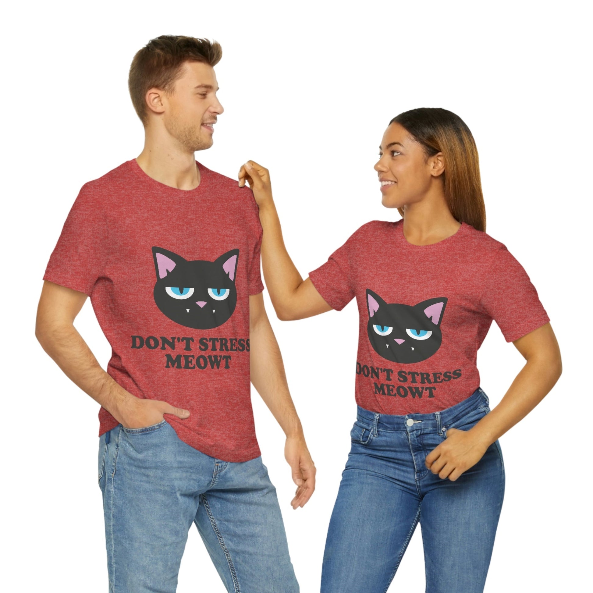 Don't Stress Meowt Funny Cat Meme Quotes Unisex Jersey Short Sleeve T-Shirt Ichaku [Perfect Gifts Selection]