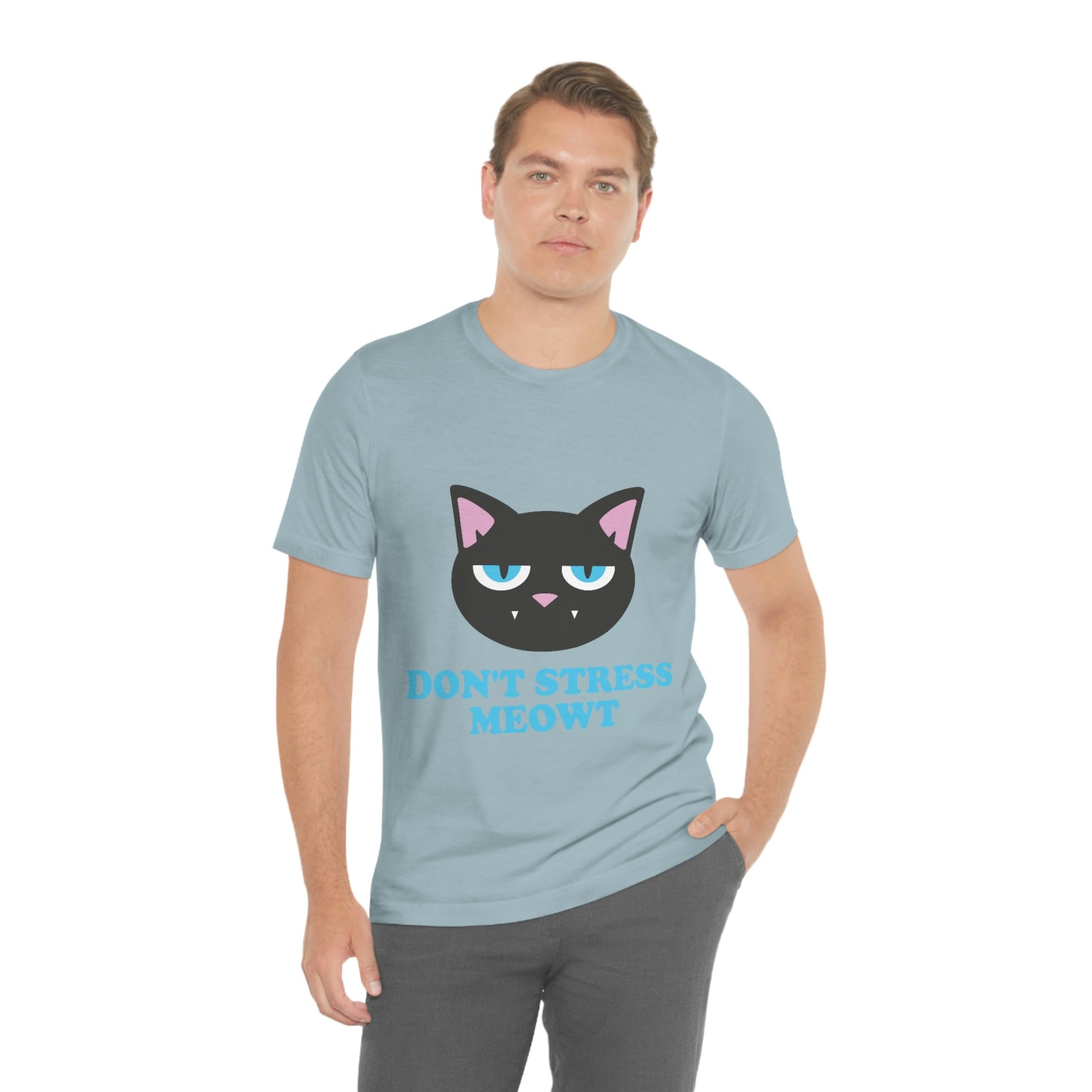 Don't Stress Meowt Funny Cat Meme Quotes Unisex Jersey Short Sleeve T-Shirt Ichaku [Perfect Gifts Selection]