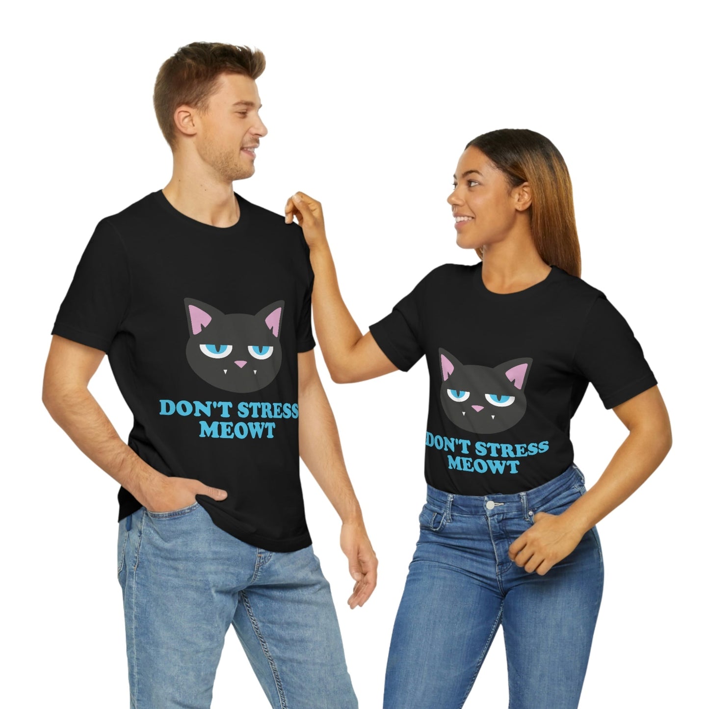 Don't Stress Meowt Funny Cat Meme Quotes Unisex Jersey Short Sleeve T-Shirt Ichaku [Perfect Gifts Selection]