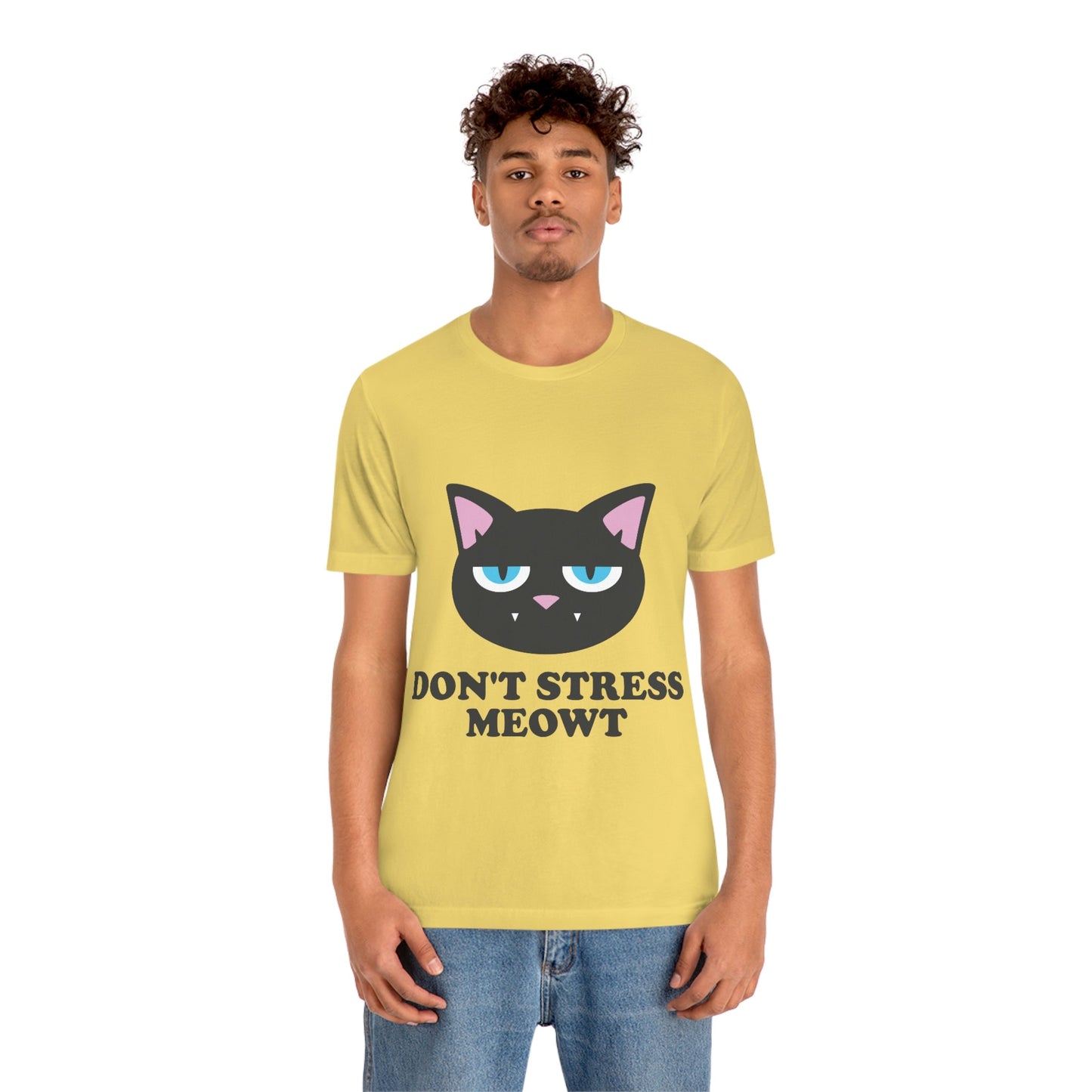 Don't Stress Meowt Funny Cat Meme Quotes Unisex Jersey Short Sleeve T-Shirt Ichaku [Perfect Gifts Selection]