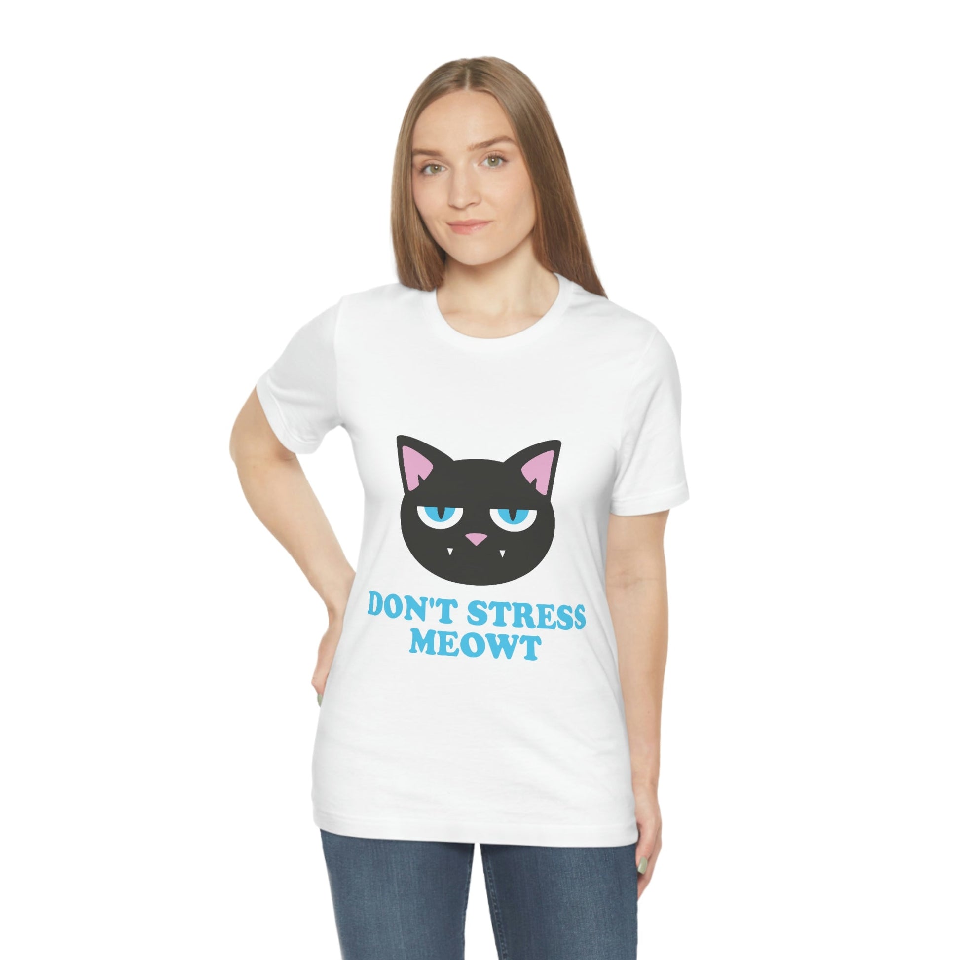 Don't Stress Meowt Funny Cat Meme Quotes Unisex Jersey Short Sleeve T-Shirt Ichaku [Perfect Gifts Selection]