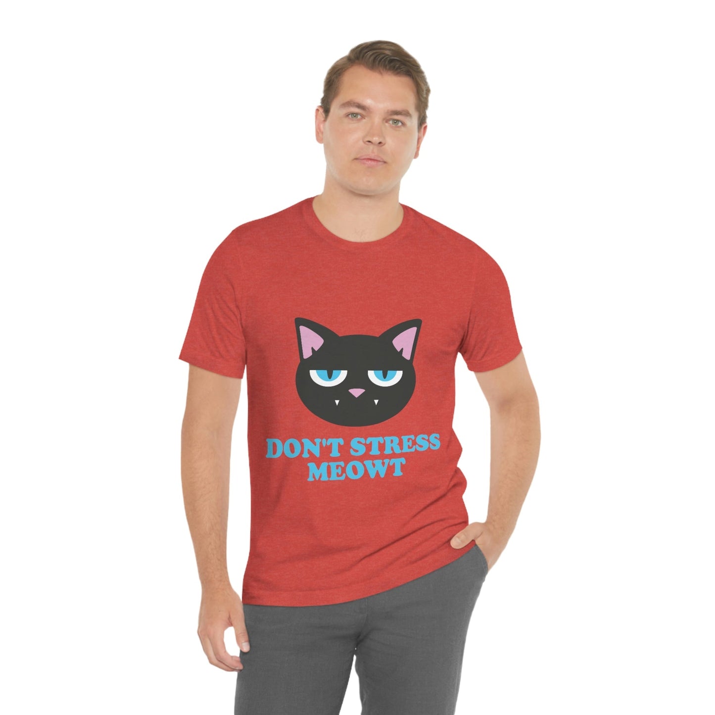 Don't Stress Meowt Funny Cat Meme Quotes Unisex Jersey Short Sleeve T-Shirt Ichaku [Perfect Gifts Selection]