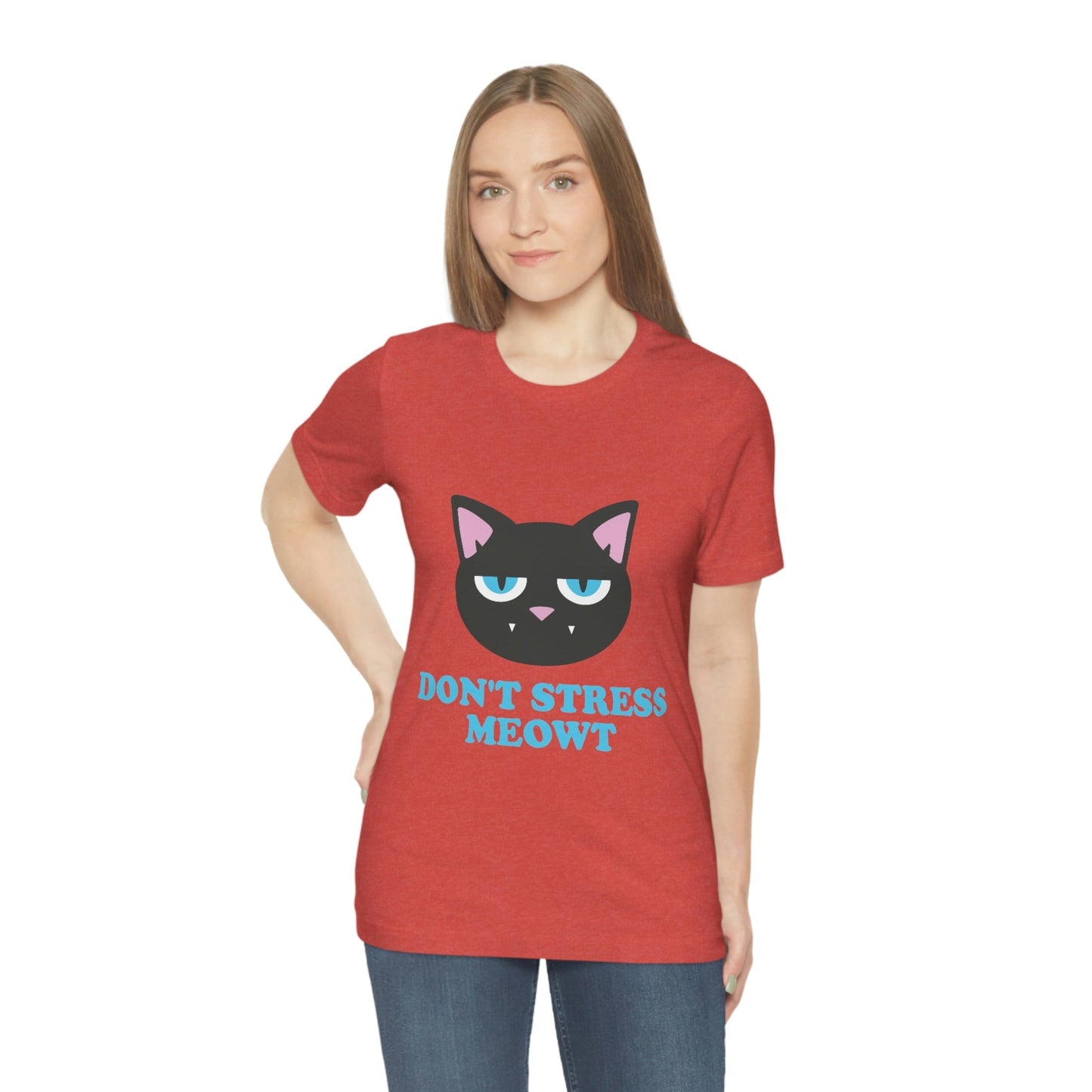 Don't Stress Meowt Funny Cat Meme Quotes Unisex Jersey Short Sleeve T-Shirt Ichaku [Perfect Gifts Selection]