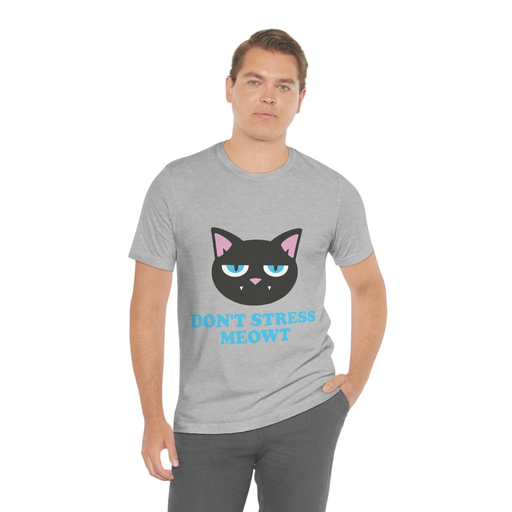 Don't Stress Meowt Funny Cat Meme Quotes Unisex Jersey Short Sleeve T-Shirt Ichaku [Perfect Gifts Selection]