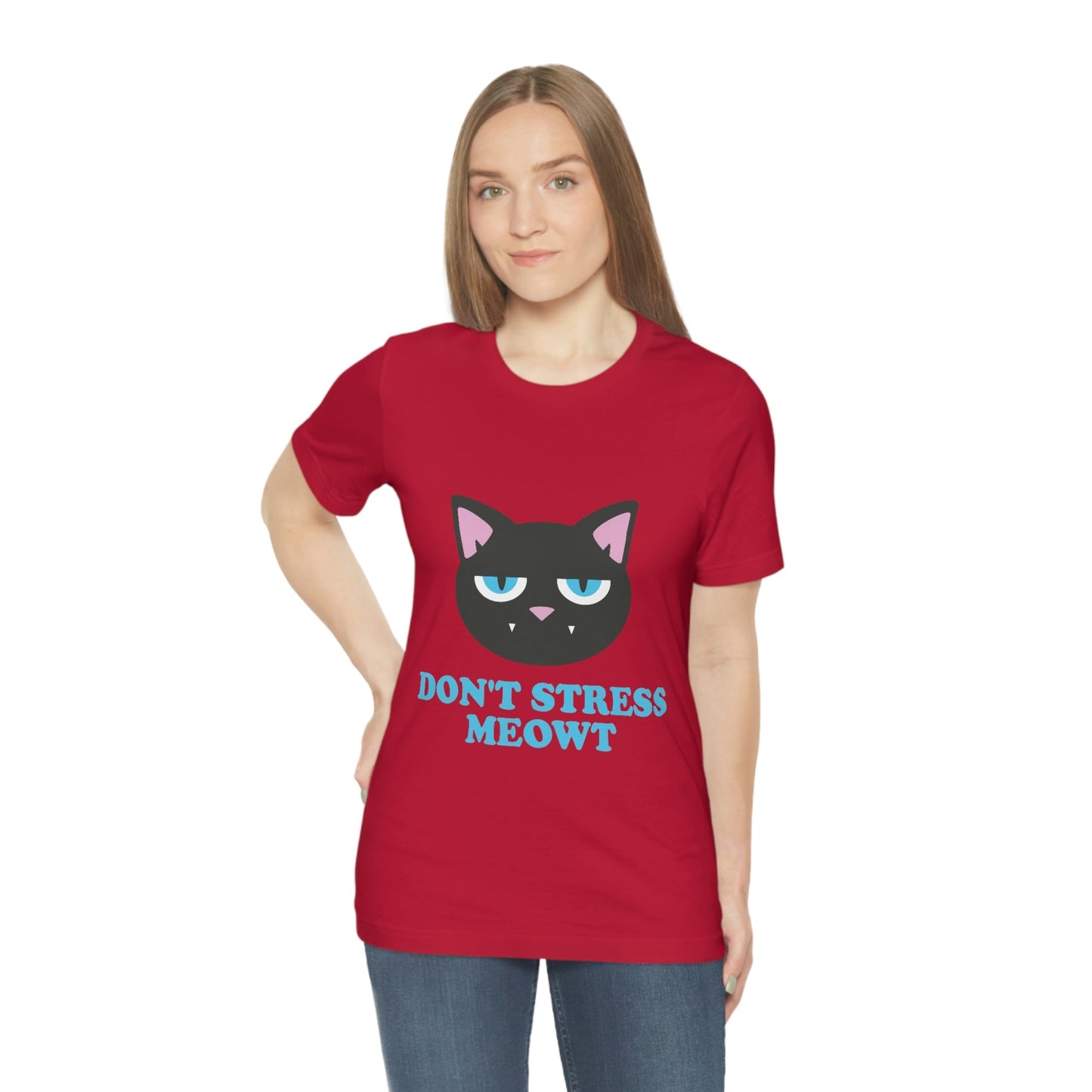 Don't Stress Meowt Funny Cat Meme Quotes Unisex Jersey Short Sleeve T-Shirt Ichaku [Perfect Gifts Selection]