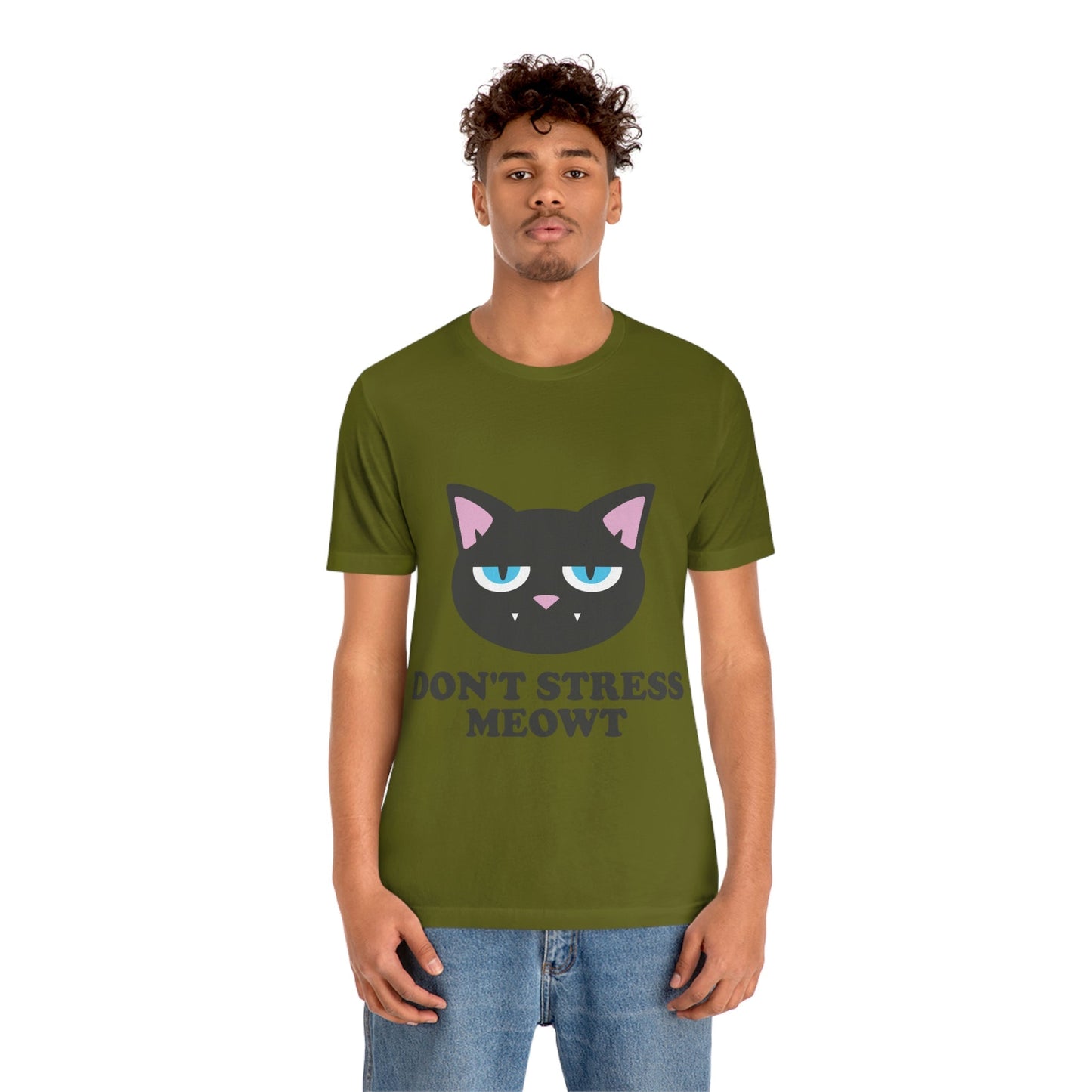 Don't Stress Meowt Funny Cat Meme Quotes Unisex Jersey Short Sleeve T-Shirt Ichaku [Perfect Gifts Selection]