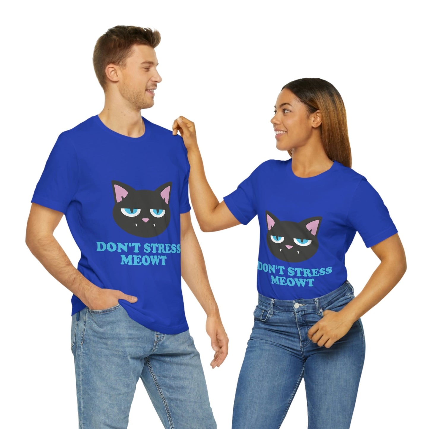 Don't Stress Meowt Funny Cat Meme Quotes Unisex Jersey Short Sleeve T-Shirt Ichaku [Perfect Gifts Selection]