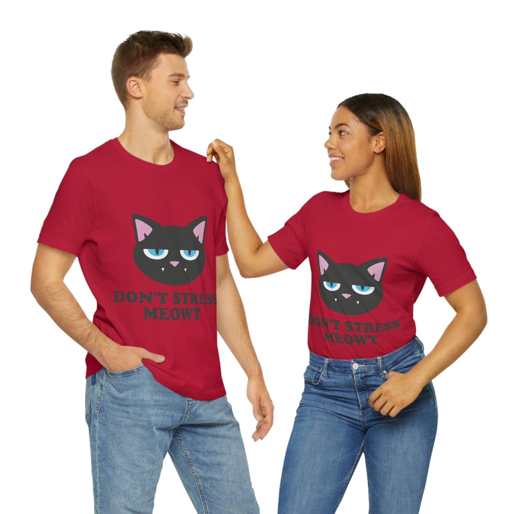 Don't Stress Meowt Funny Cat Meme Quotes Unisex Jersey Short Sleeve T-Shirt Ichaku [Perfect Gifts Selection]