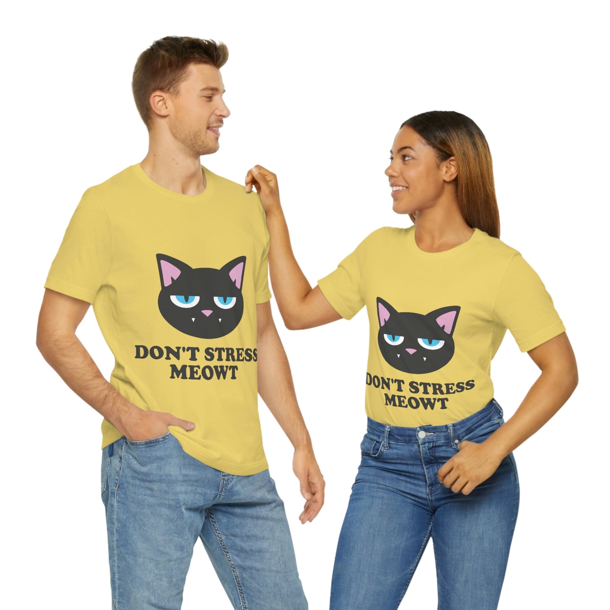 Don't Stress Meowt Funny Cat Meme Quotes Unisex Jersey Short Sleeve T-Shirt Ichaku [Perfect Gifts Selection]