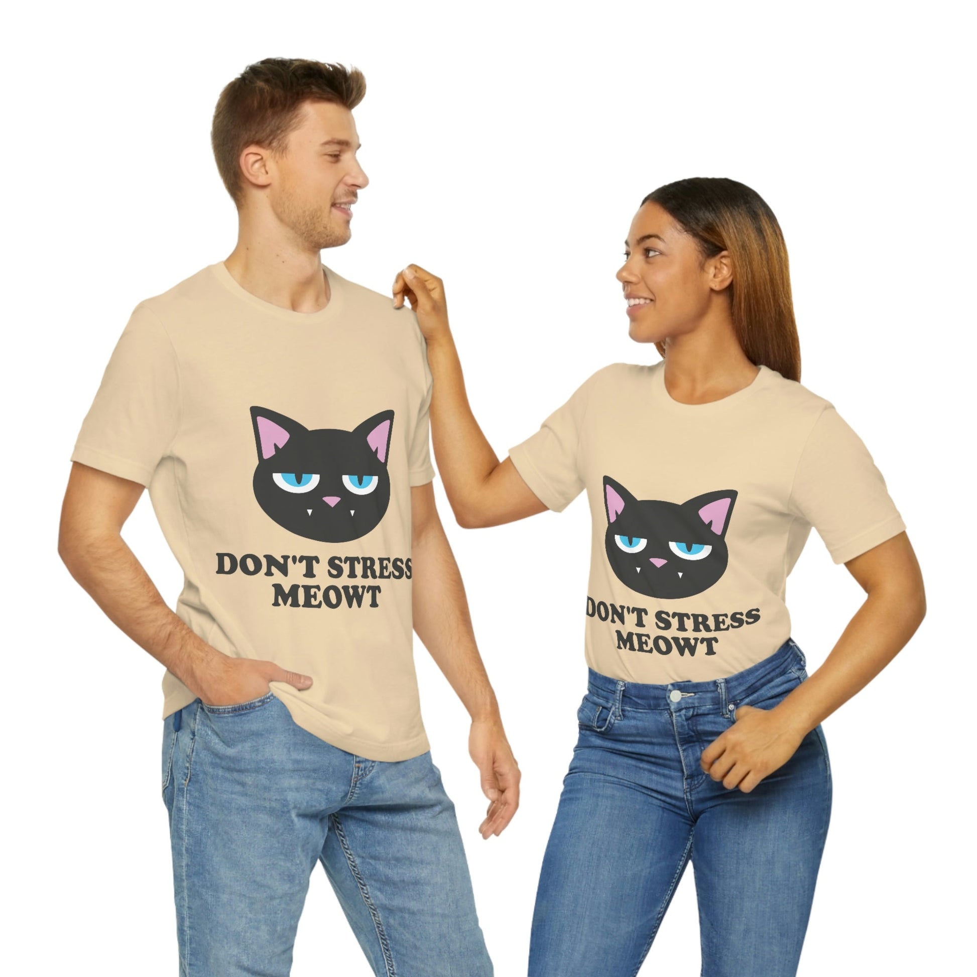 Don't Stress Meowt Funny Cat Meme Quotes Unisex Jersey Short Sleeve T-Shirt Ichaku [Perfect Gifts Selection]