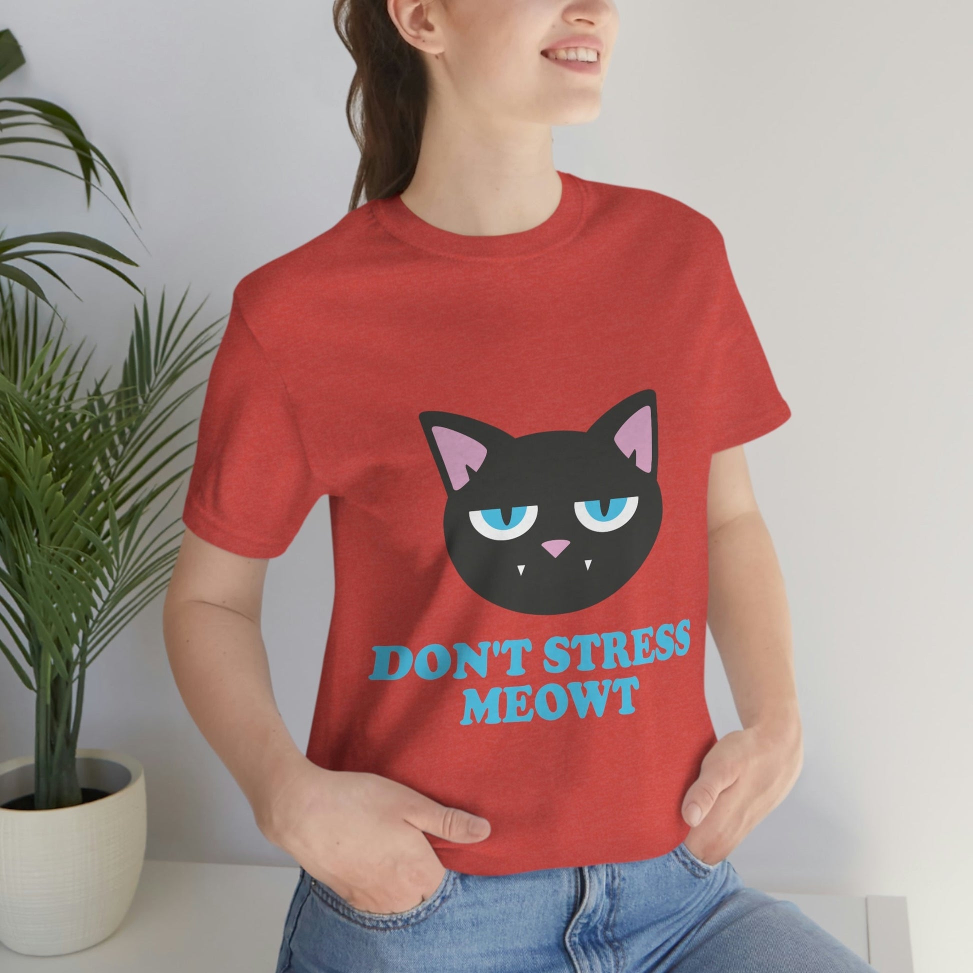 Don't Stress Meowt Funny Cat Meme Quotes Unisex Jersey Short Sleeve T-Shirt Ichaku [Perfect Gifts Selection]