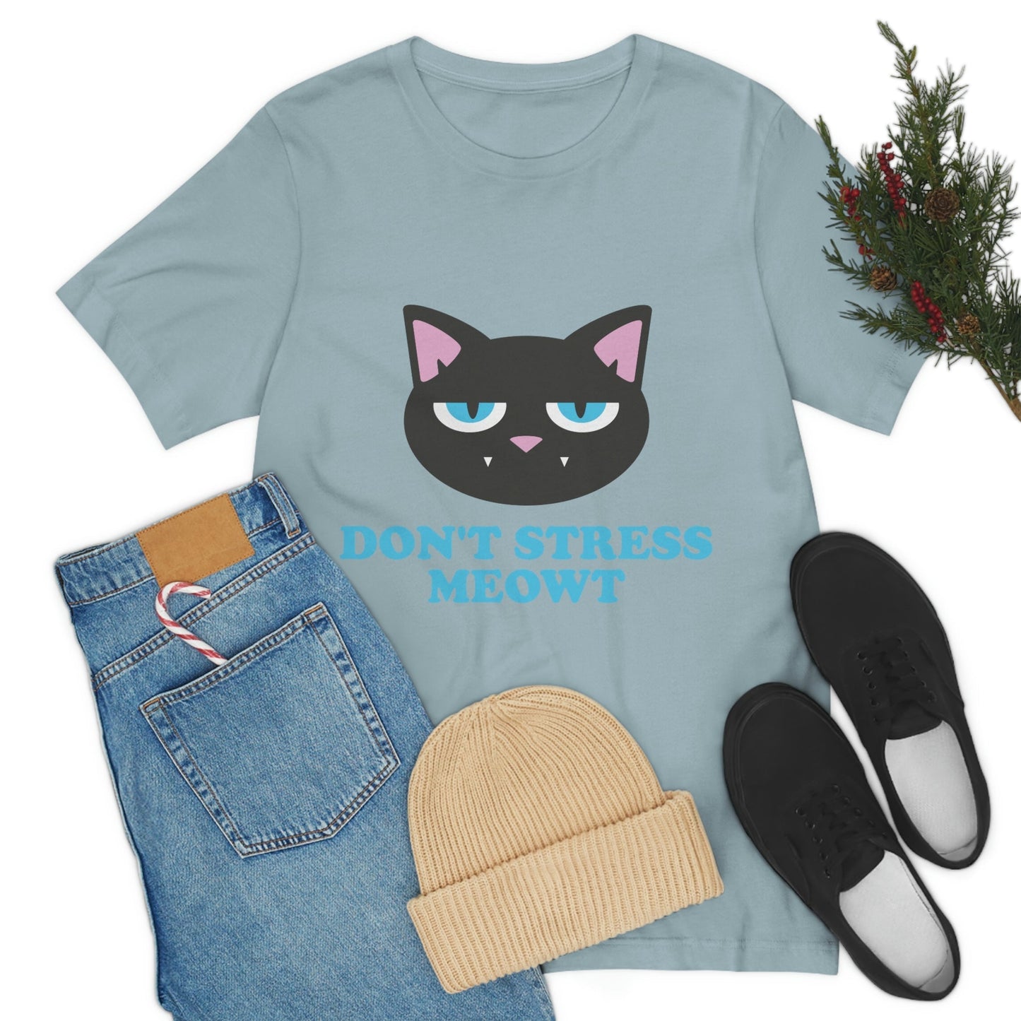 Don't Stress Meowt Funny Cat Meme Quotes Unisex Jersey Short Sleeve T-Shirt Ichaku [Perfect Gifts Selection]