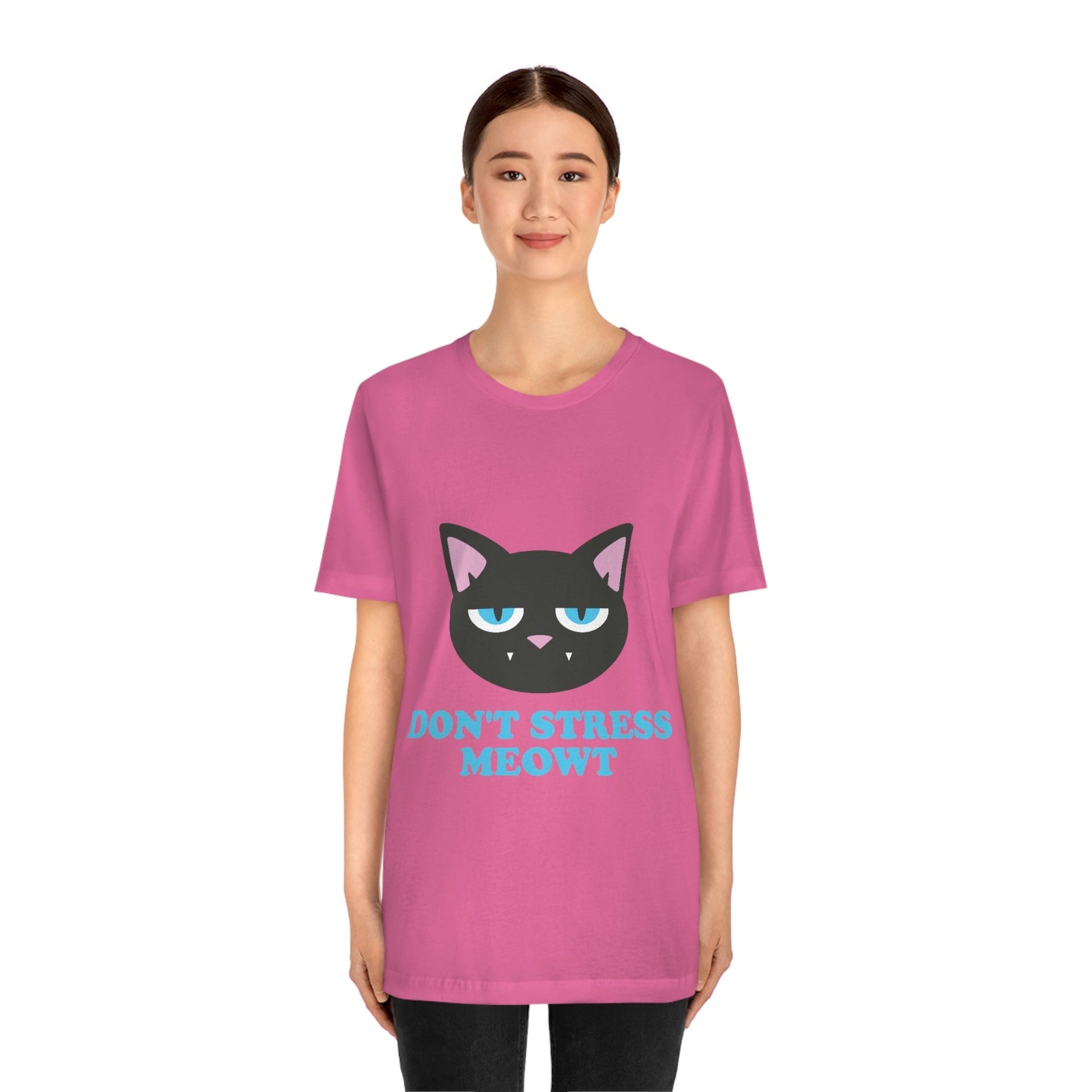 Don't Stress Meowt Funny Cat Meme Quotes Unisex Jersey Short Sleeve T-Shirt Ichaku [Perfect Gifts Selection]