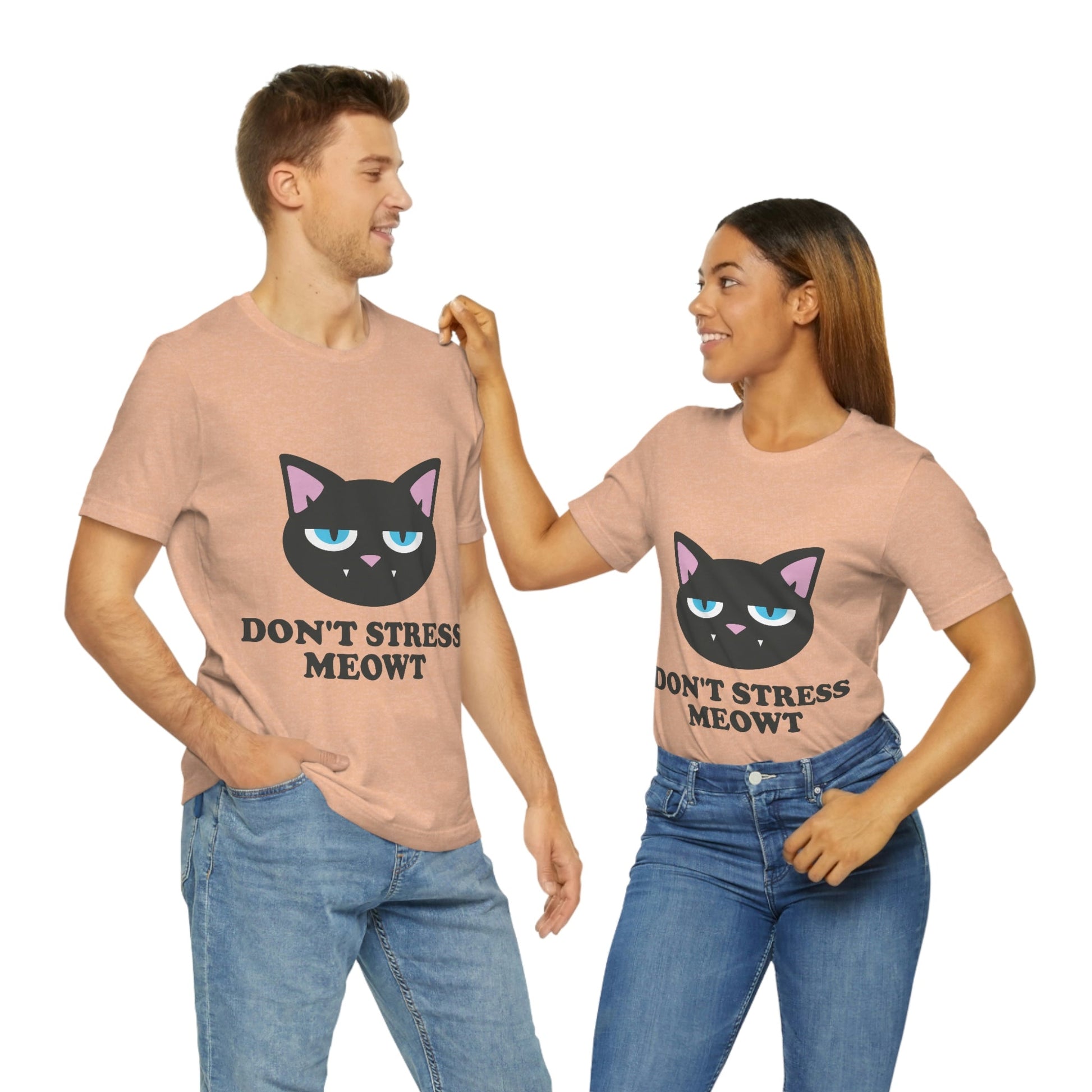 Don't Stress Meowt Funny Cat Meme Quotes Unisex Jersey Short Sleeve T-Shirt Ichaku [Perfect Gifts Selection]