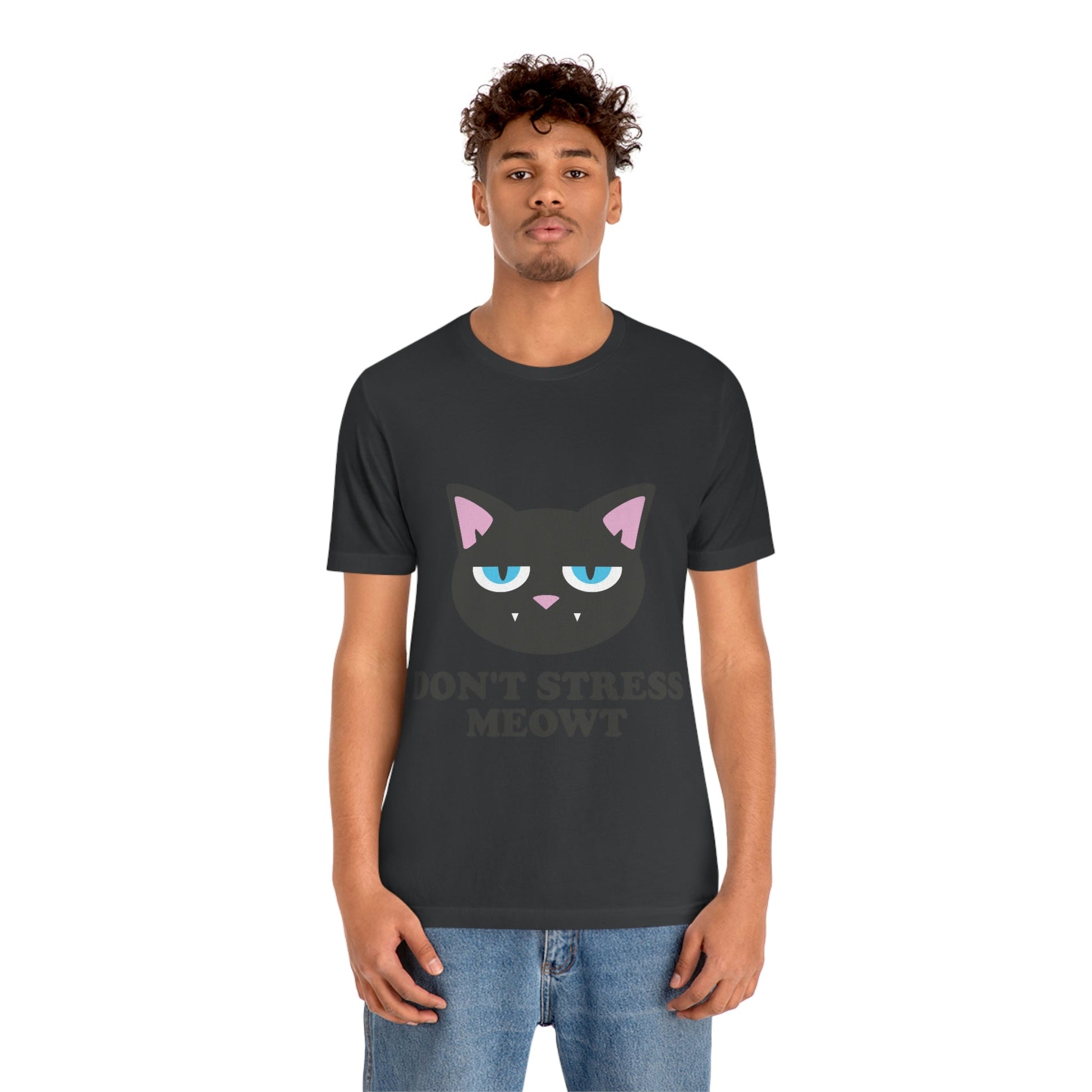 Don't Stress Meowt Funny Cat Meme Quotes Unisex Jersey Short Sleeve T-Shirt Ichaku [Perfect Gifts Selection]